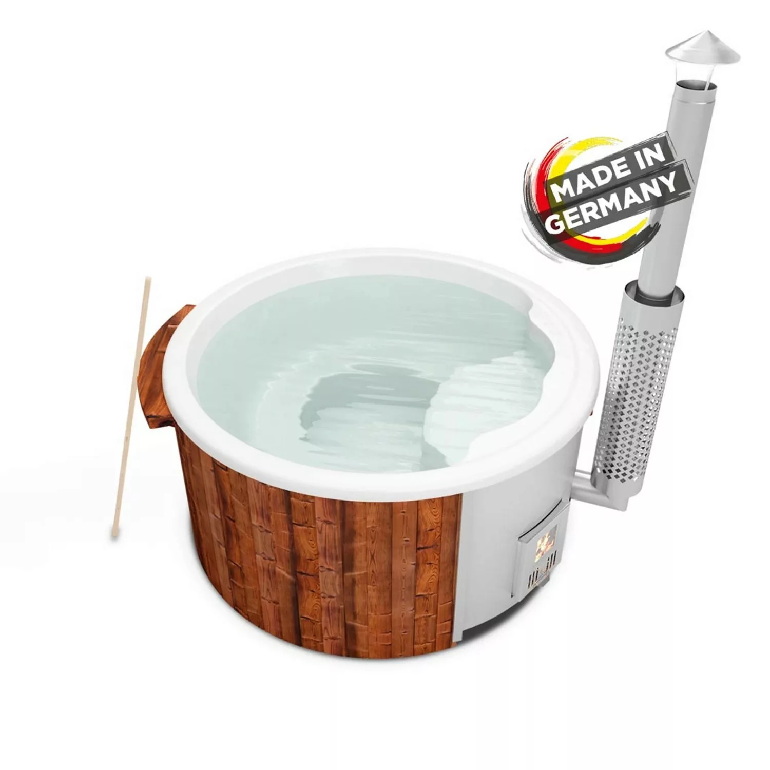 Holzklusiv Hot Tub Saphir 180 Thermoholz Basic Wanne Weiß günstig online kaufen