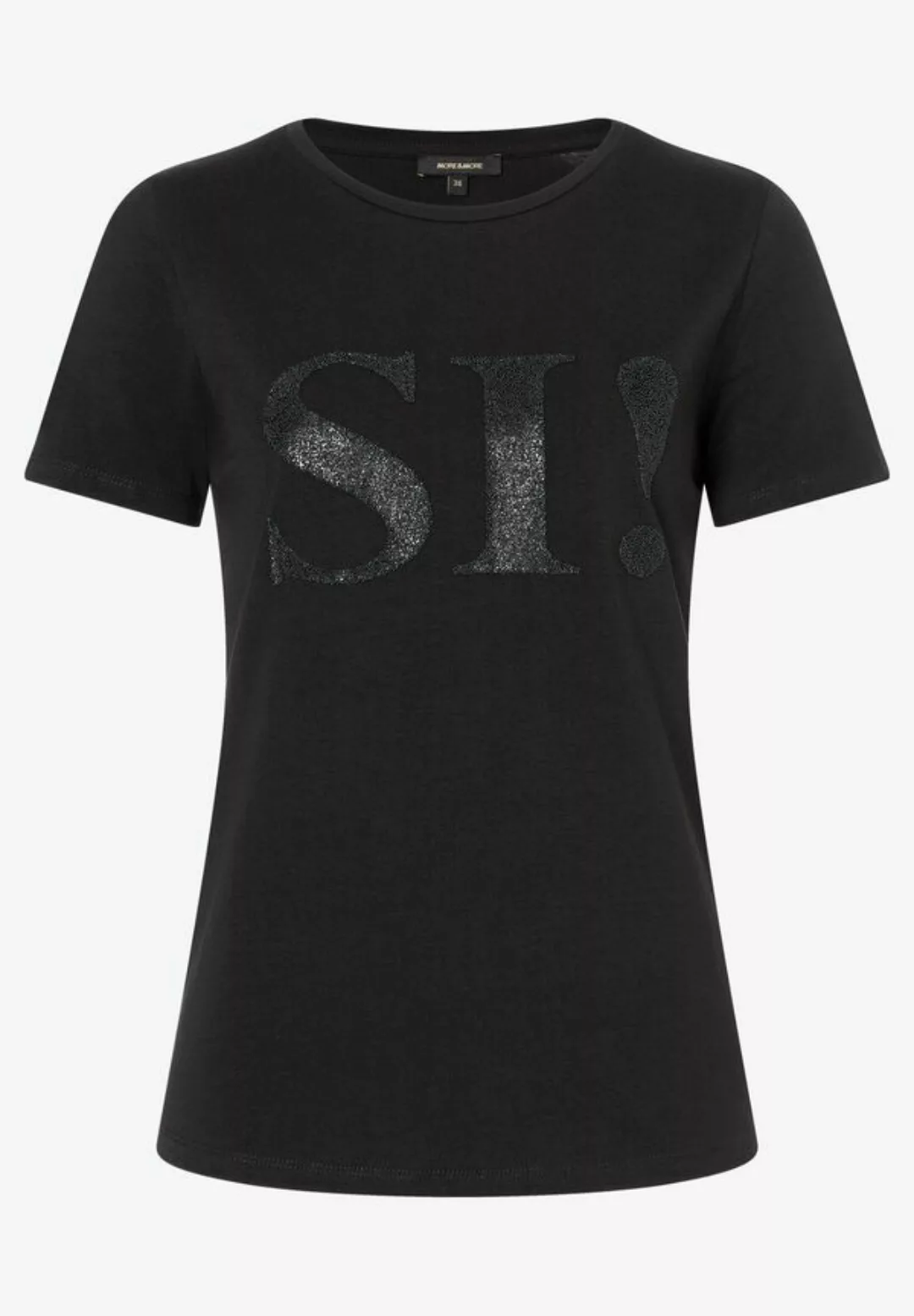 T-Shirt mit Perlenaufschrift, schwarz, Frühjahrs-Kollektion günstig online kaufen