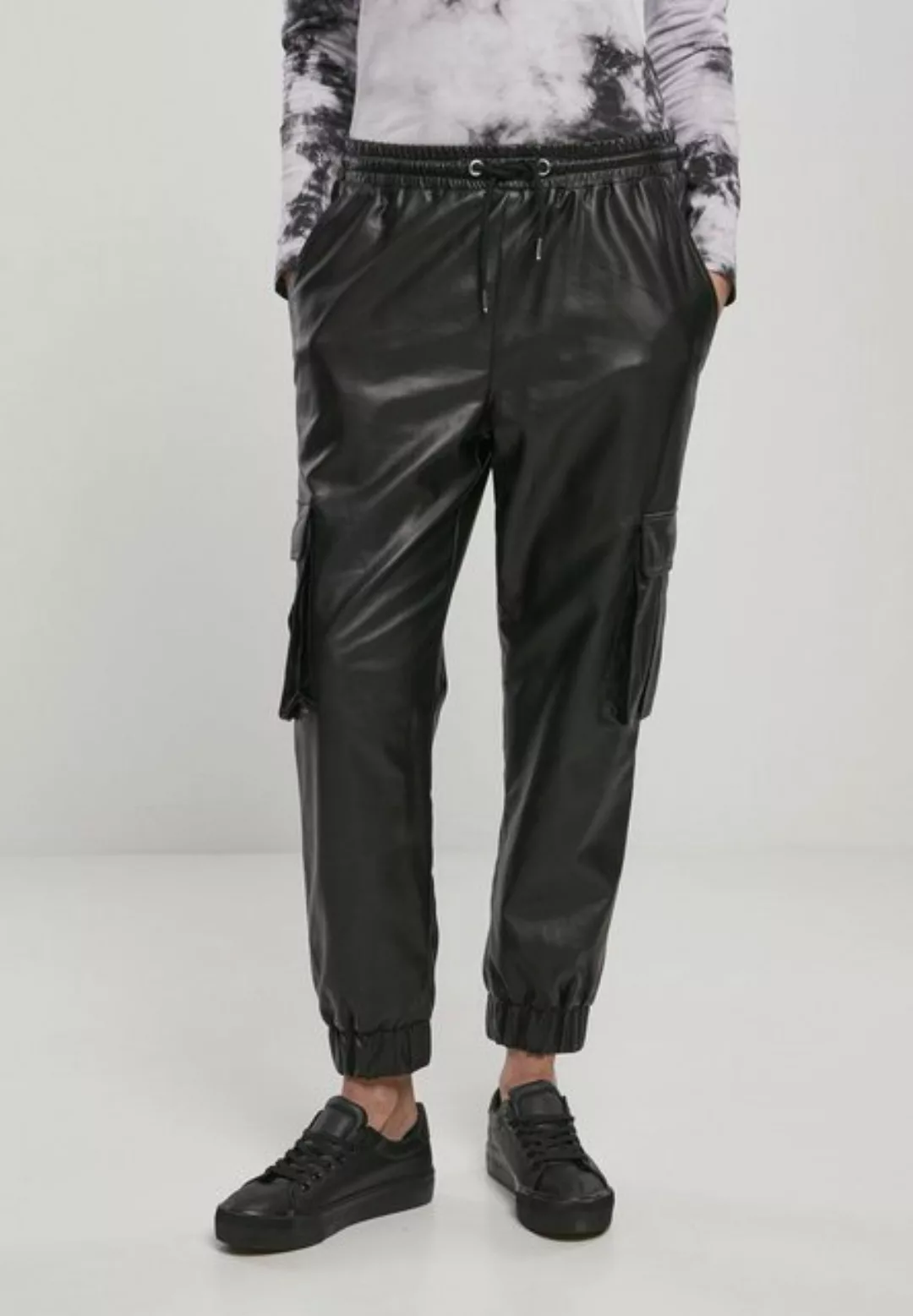 URBAN CLASSICS Cargohose Damen Ladies Faux Leather Cargo Pants (1-tlg) günstig online kaufen