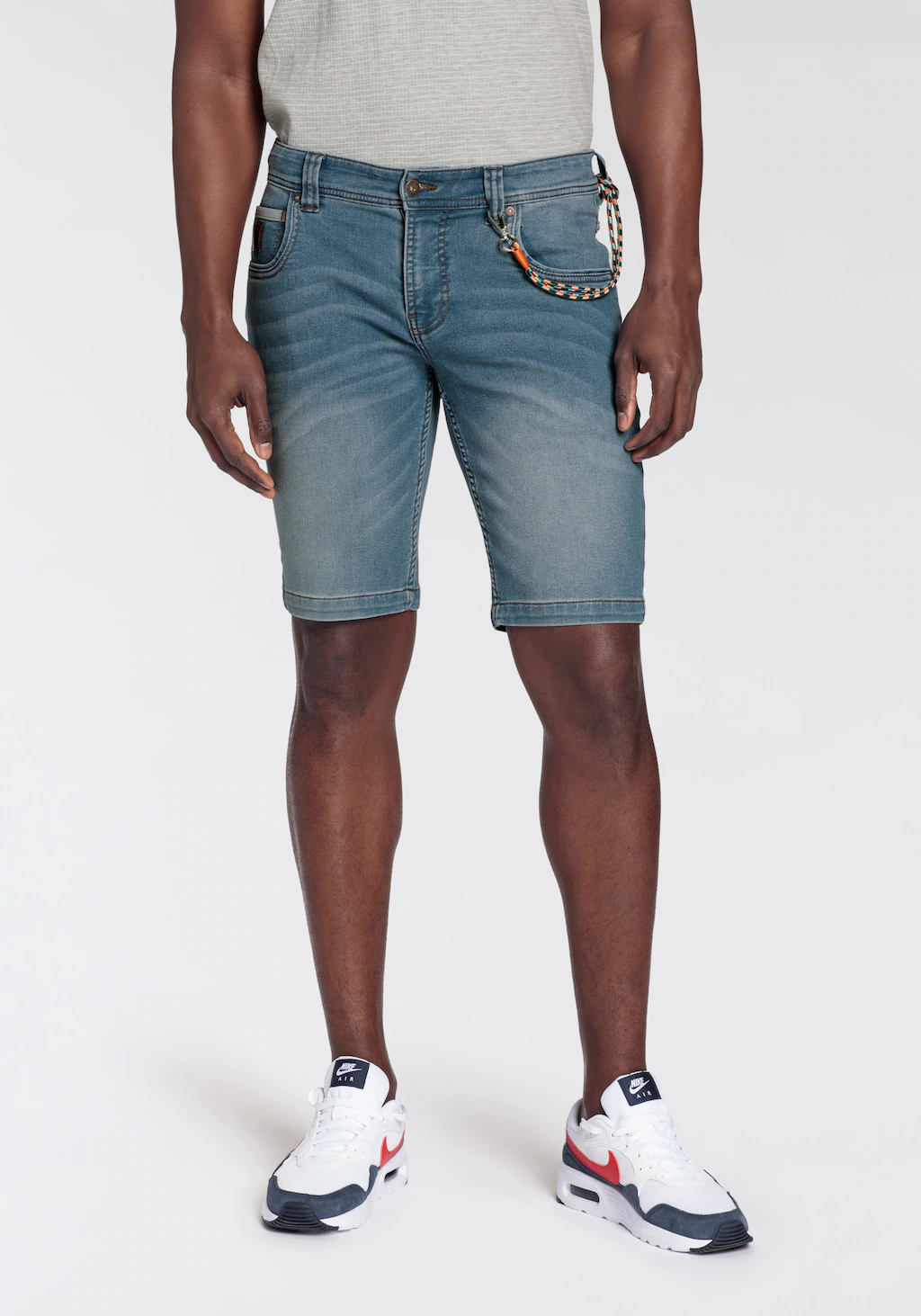 Bruno Banani Jeansshorts (Set, 2-tlg., mit Band) bequemer Sitz, gerade Bein günstig online kaufen