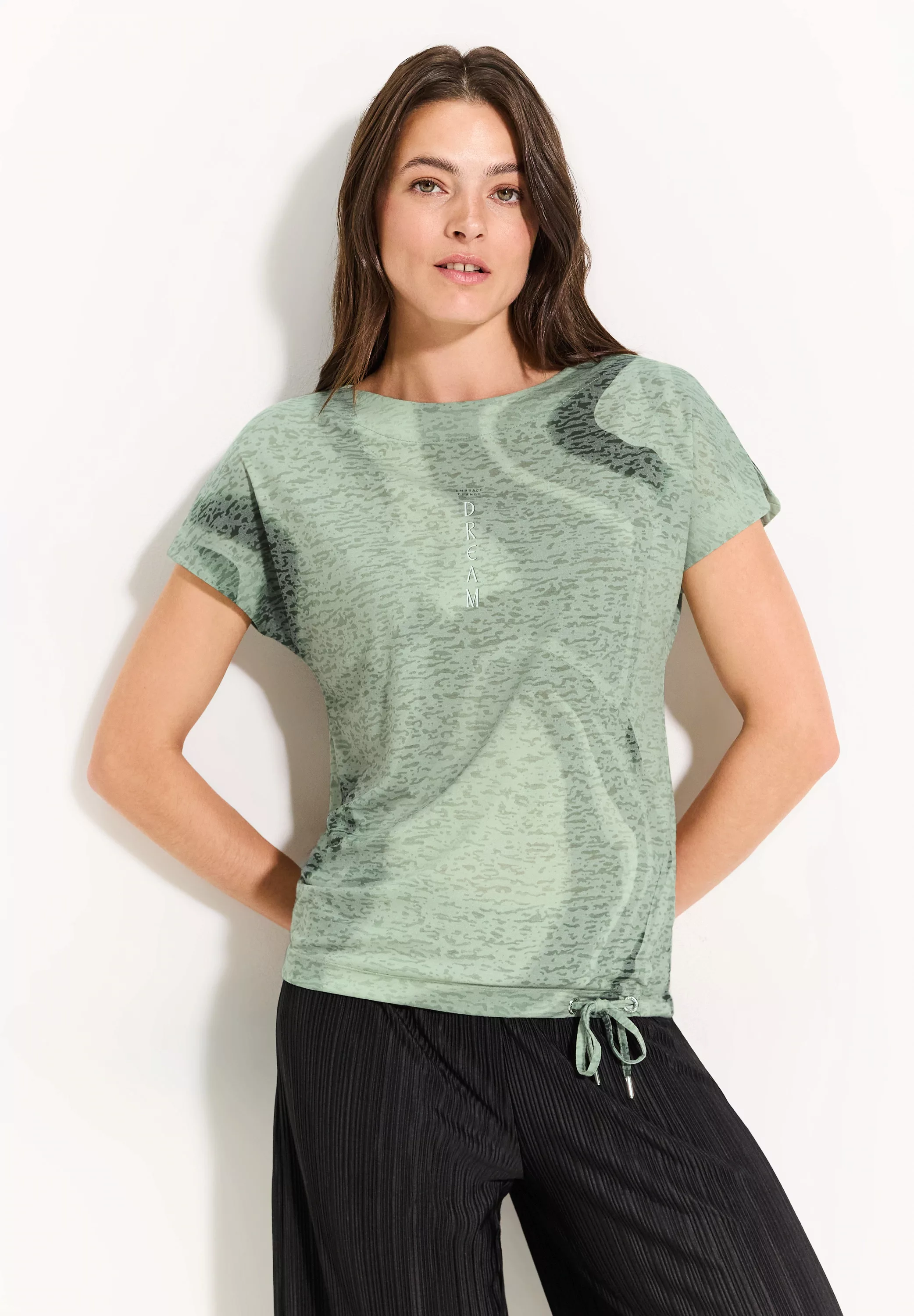 Cecil Print-Shirt, mit charmanter Burn-Out-Musterung günstig online kaufen