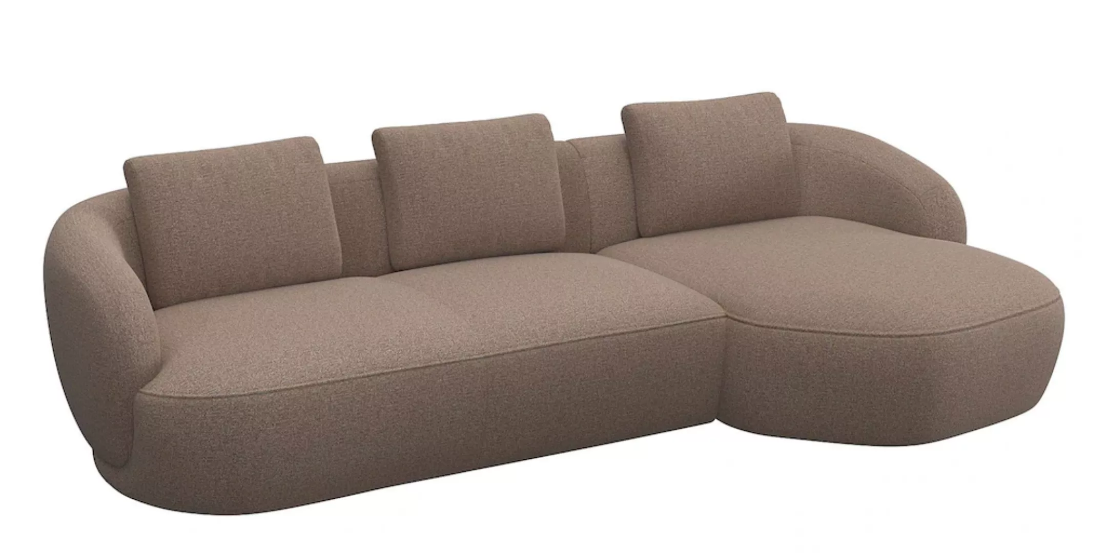 FLEXLUX Wohnlandschaft »Torino, rund, L-Form, Sofa-Ecke mit Recamiere, Long günstig online kaufen