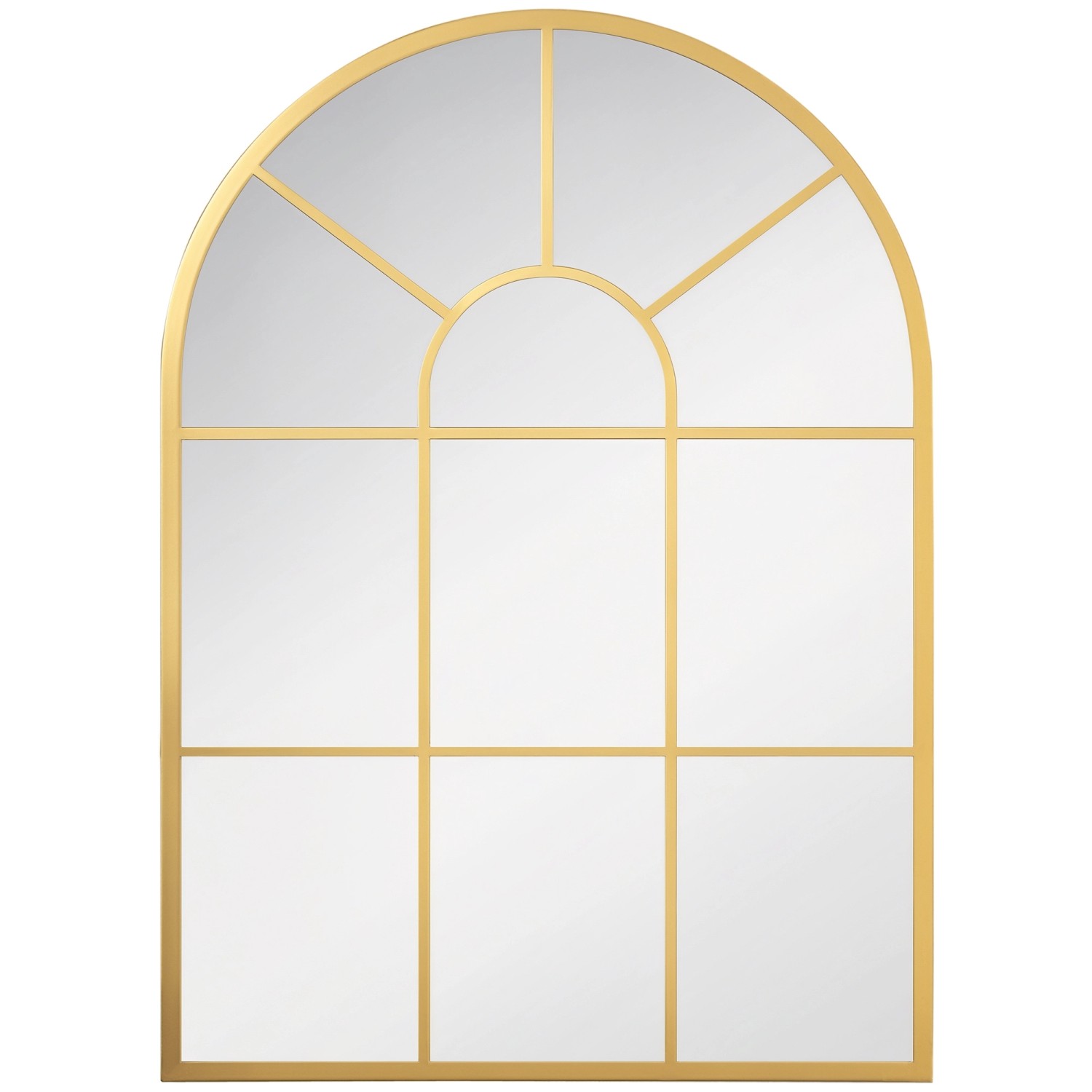 HOMCOM Wandspiegel Fensterspiegel 70 x 50 cm mit Metallrahmen Gold günstig online kaufen