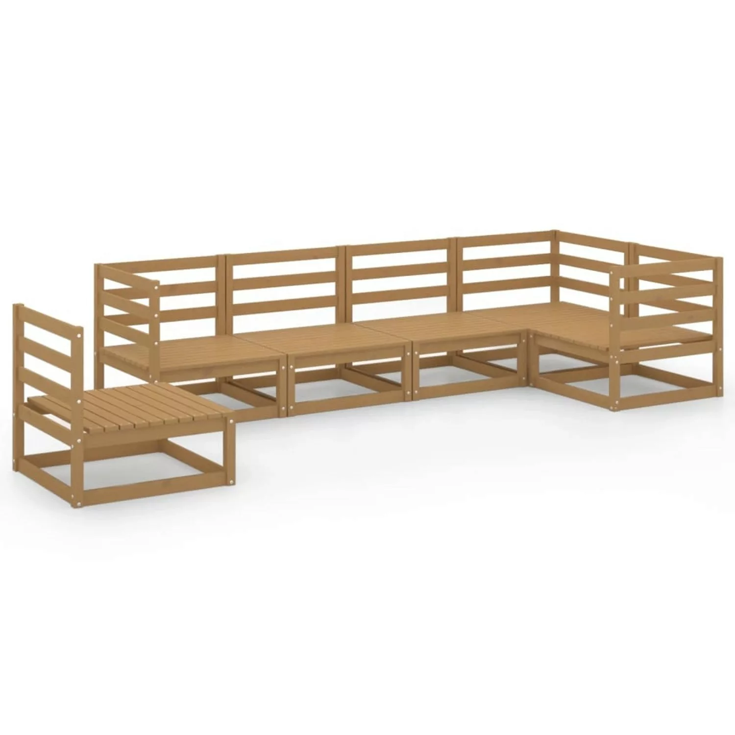 vidaXL 6-tlg Garten-Lounge-Set Honigbraun Massivholz Kiefer Modell 14 günstig online kaufen