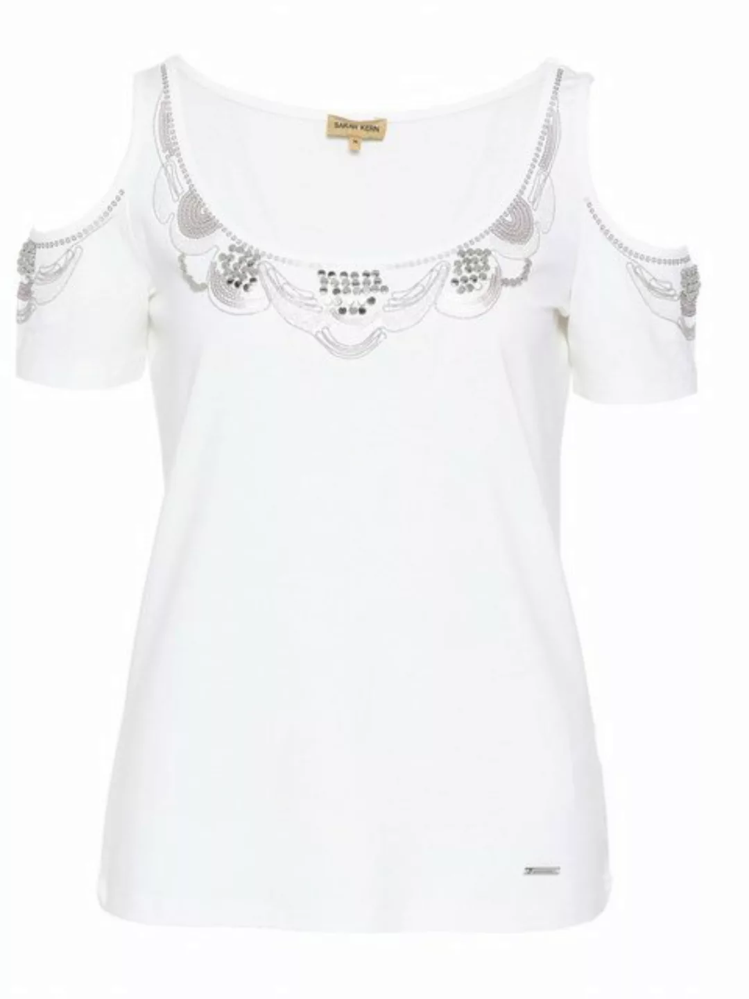 Sarah Kern Kurzarmshirt T-Shirt koerpernah im Off Shoulder Design günstig online kaufen