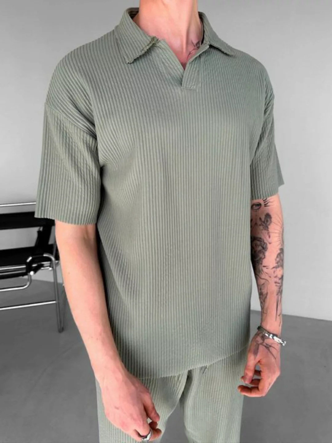 Abluka T-Shirt OVERSIZE STRUCTURED POLOSHIRT günstig online kaufen