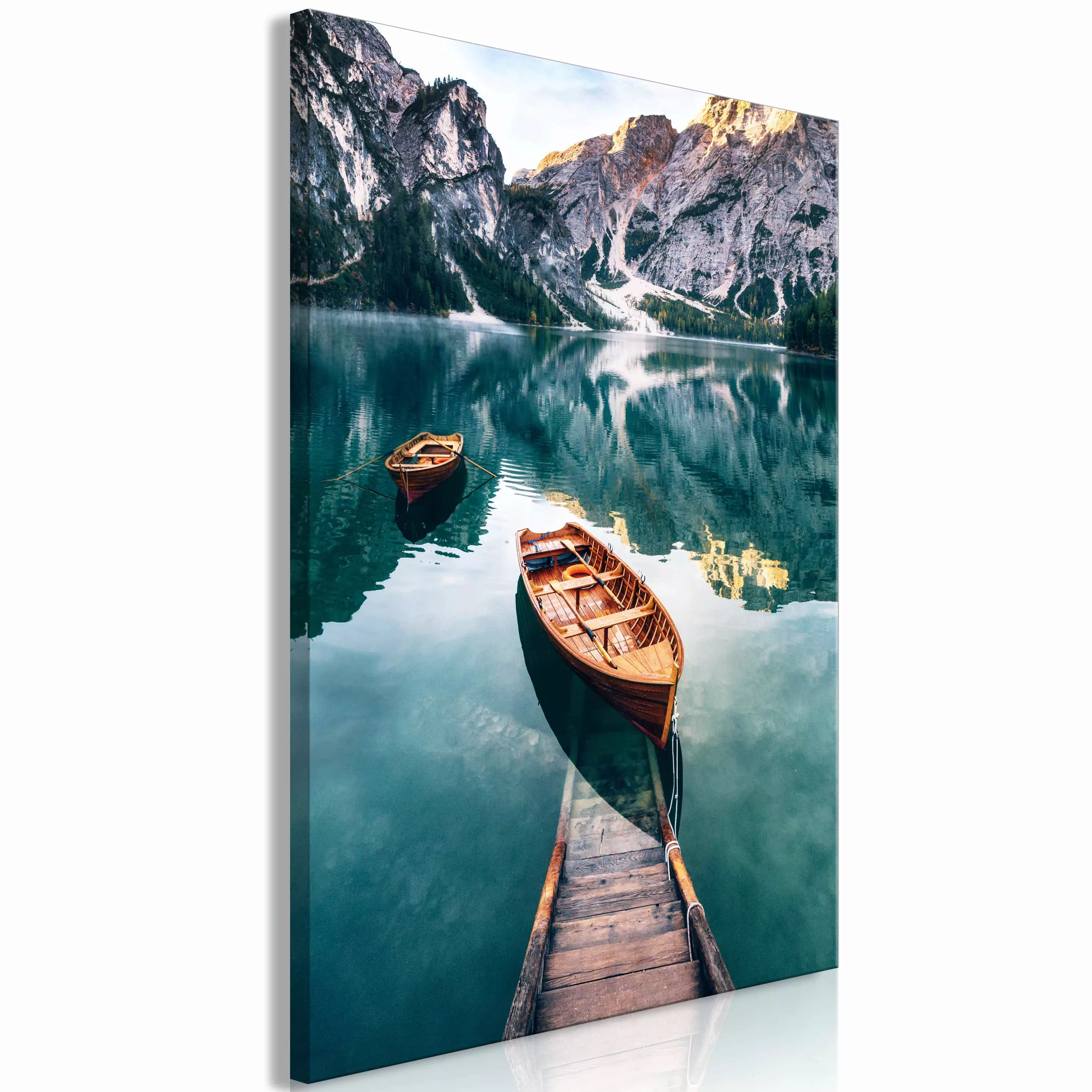 Wandbild - Boats In Dolomites (1 Part) Vertical günstig online kaufen