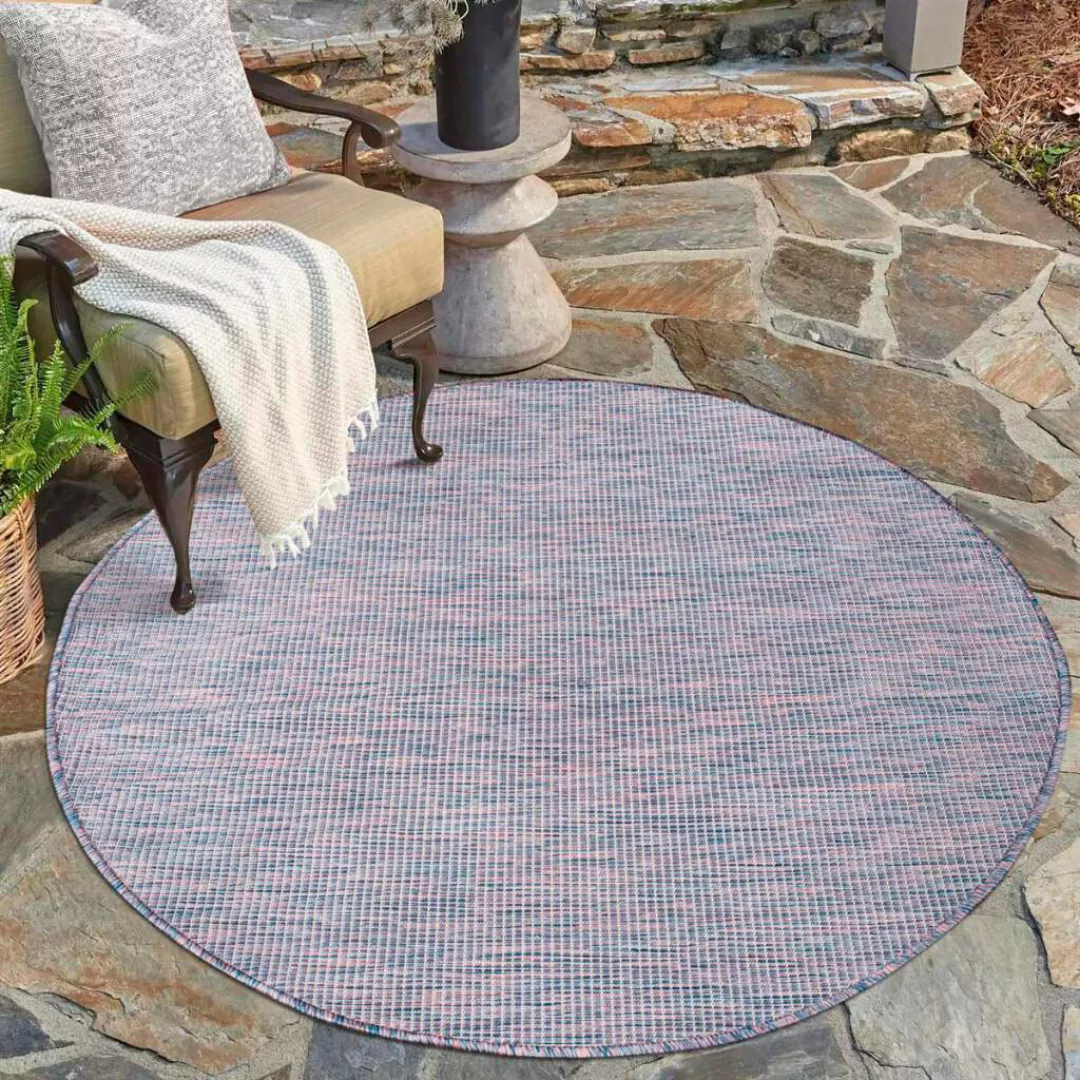 Carpet City Outdoorteppich »PALM2778«, rund, 5 mm Höhe, Wetterfest & UV-bes günstig online kaufen