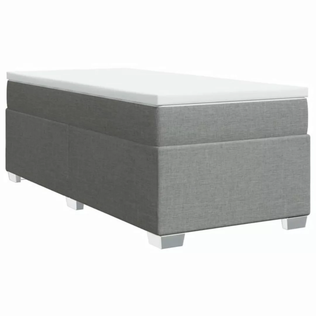 vidaXL Bett Boxspringbett mit Matratze Hellgrau 90x200 cm Stoff günstig online kaufen