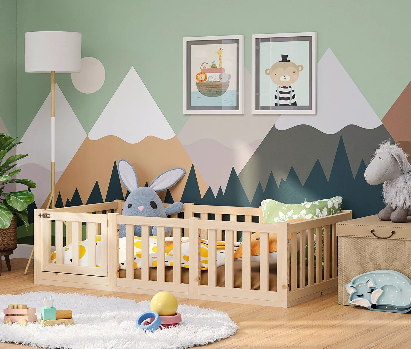 Bellabino Kinderbett Tapi (natur, 80x160 cm), aus Kiefer Massivholz, in ver günstig online kaufen
