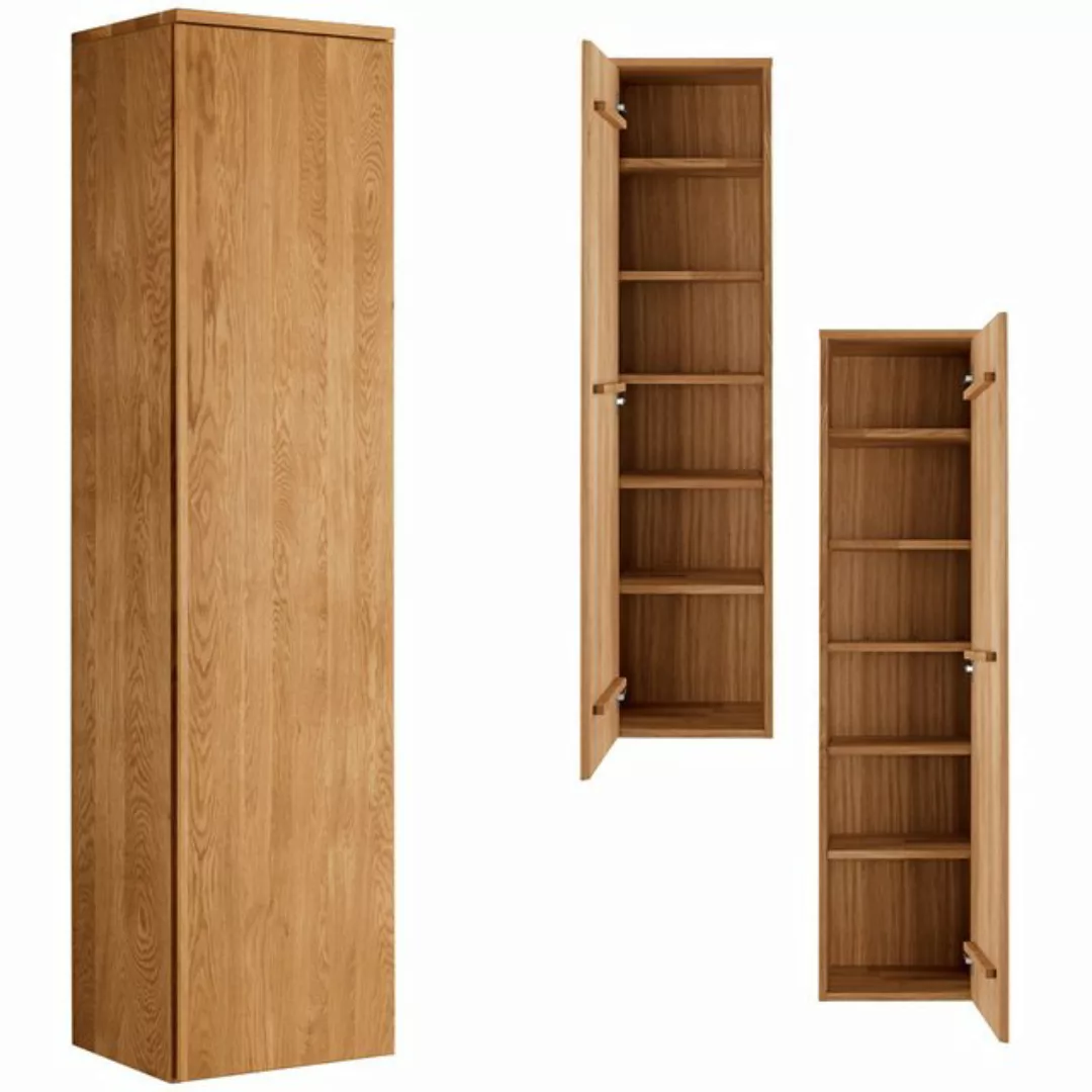 Garderobenschrank Eiche massiv geölt SALACH-64, B/H/T: ca. 40/165/35 cm günstig online kaufen