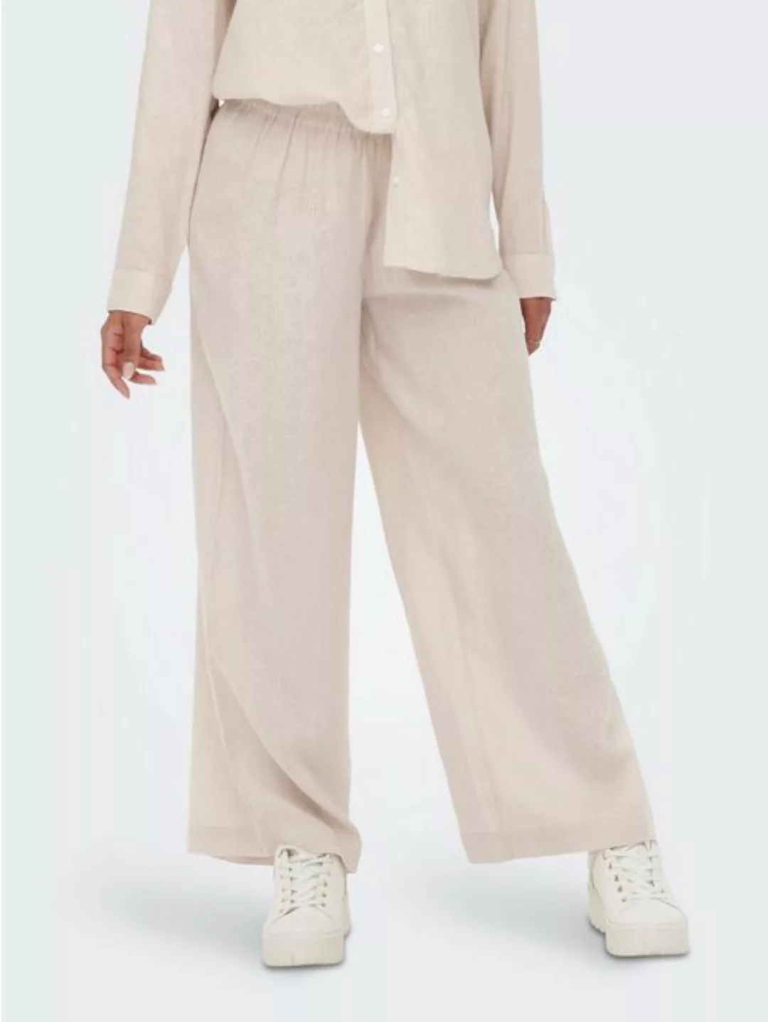 ONLY Stoffhose Elegante Business Leinen Hose Stoff Wide Leg Pants ONLTOKYO günstig online kaufen