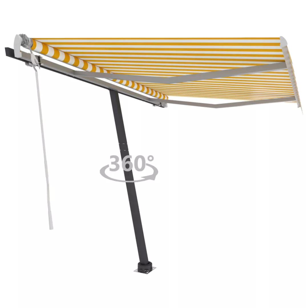 Standmarkise Einziehbar Handbetrieben 300x250 Cm Gelb/weiß günstig online kaufen