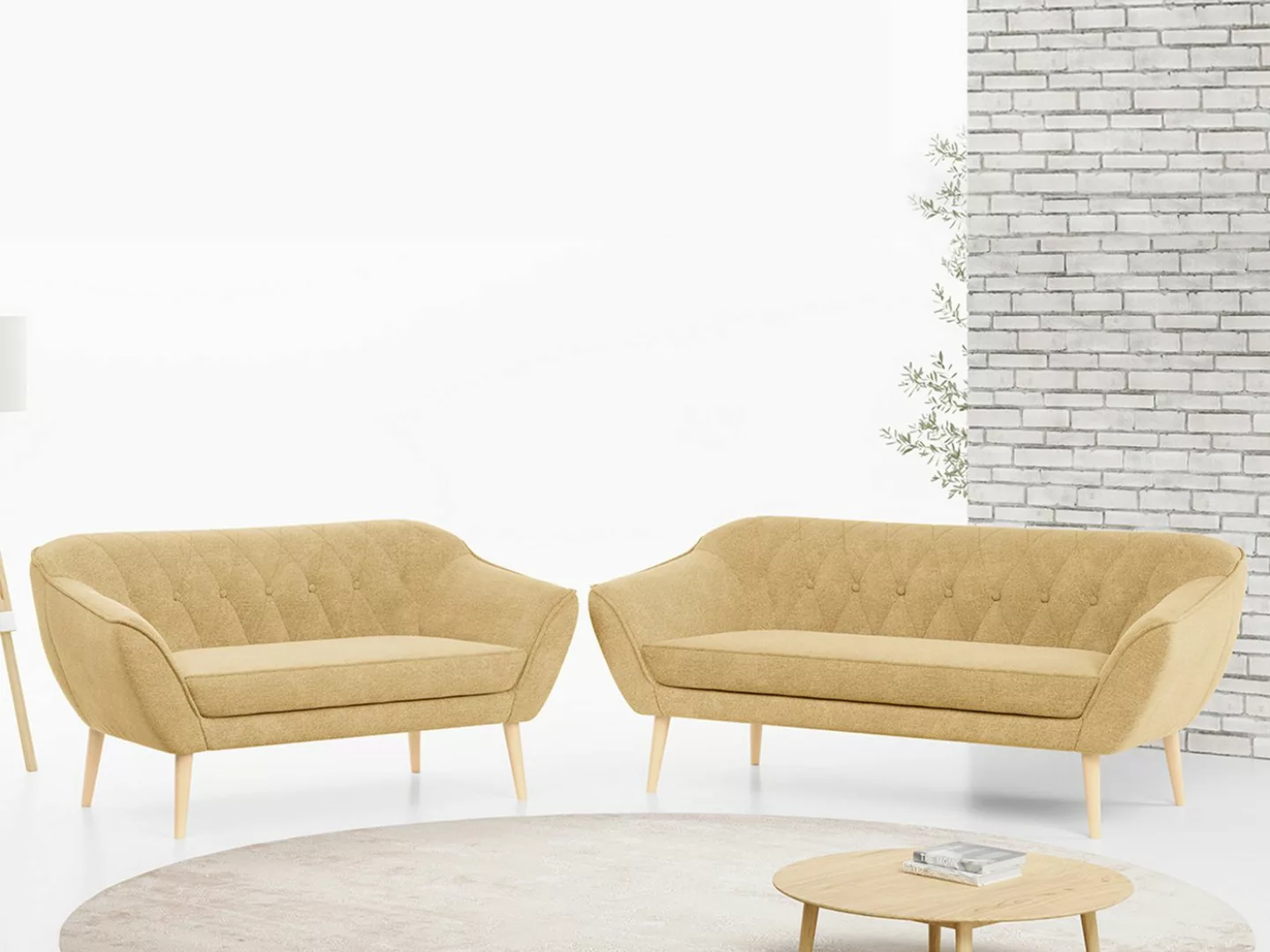 MKS MÖBEL Sofa PIRS 3 2, Skandinavischer Stil, Gesteppte Polsterung, Modern günstig online kaufen