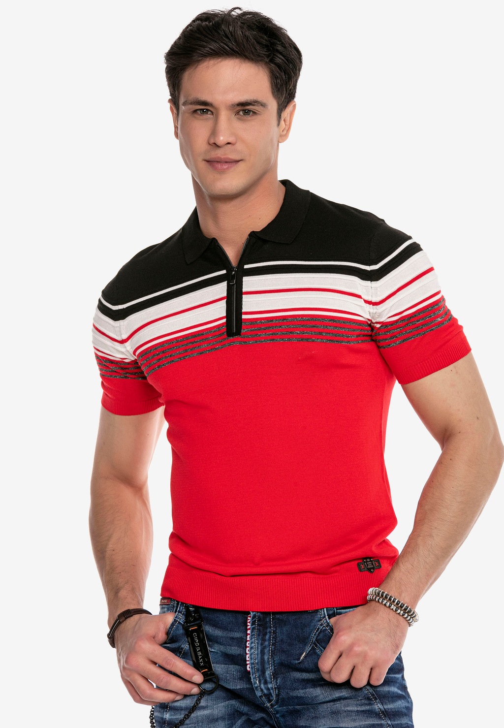 Cipo & Baxx Poloshirt, mit mehrfarbigem Streifen-Design günstig online kaufen