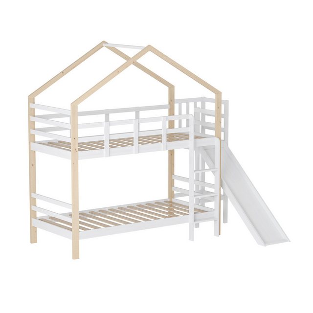 Furnishings Home Etagenbett 90x200cm Kinderbett Holzbett mit Treppe und Rut günstig online kaufen