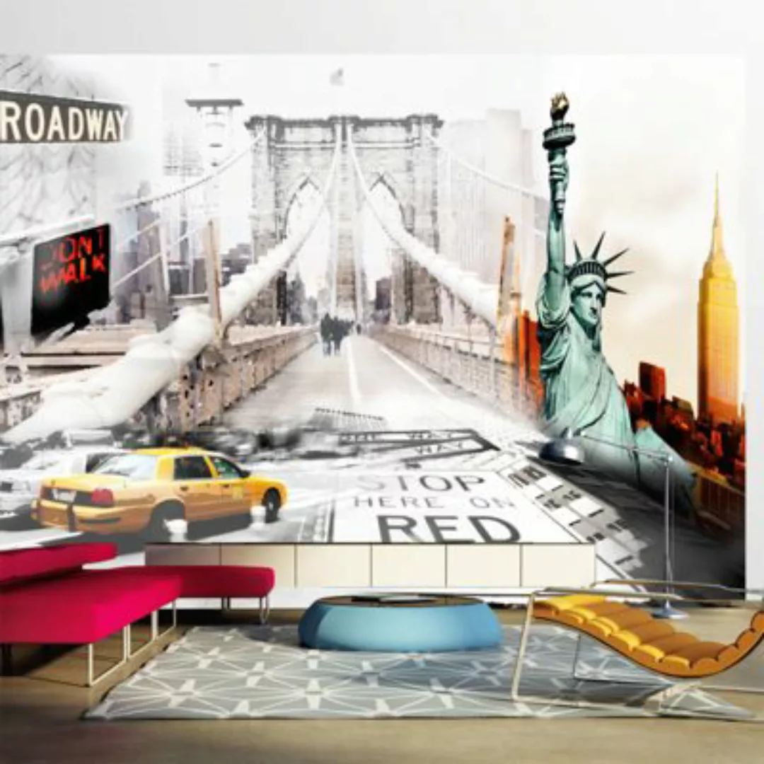artgeist Fototapete Straßen von New York mehrfarbig Gr. 100 x 70 günstig online kaufen