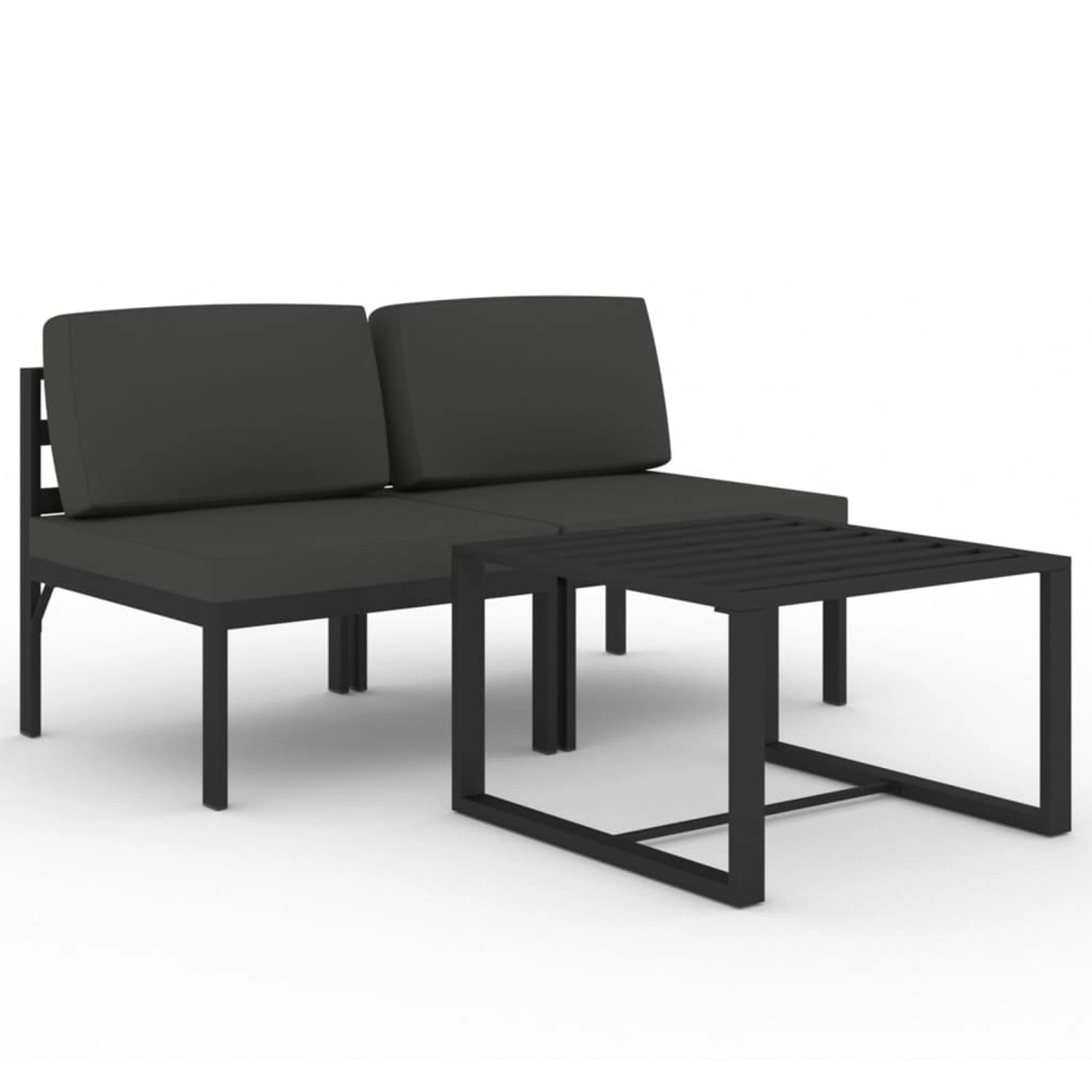 Vidaxl 4-tlg. Garten-lounge-set Mit Kissen Aluminium Anthrazit günstig online kaufen