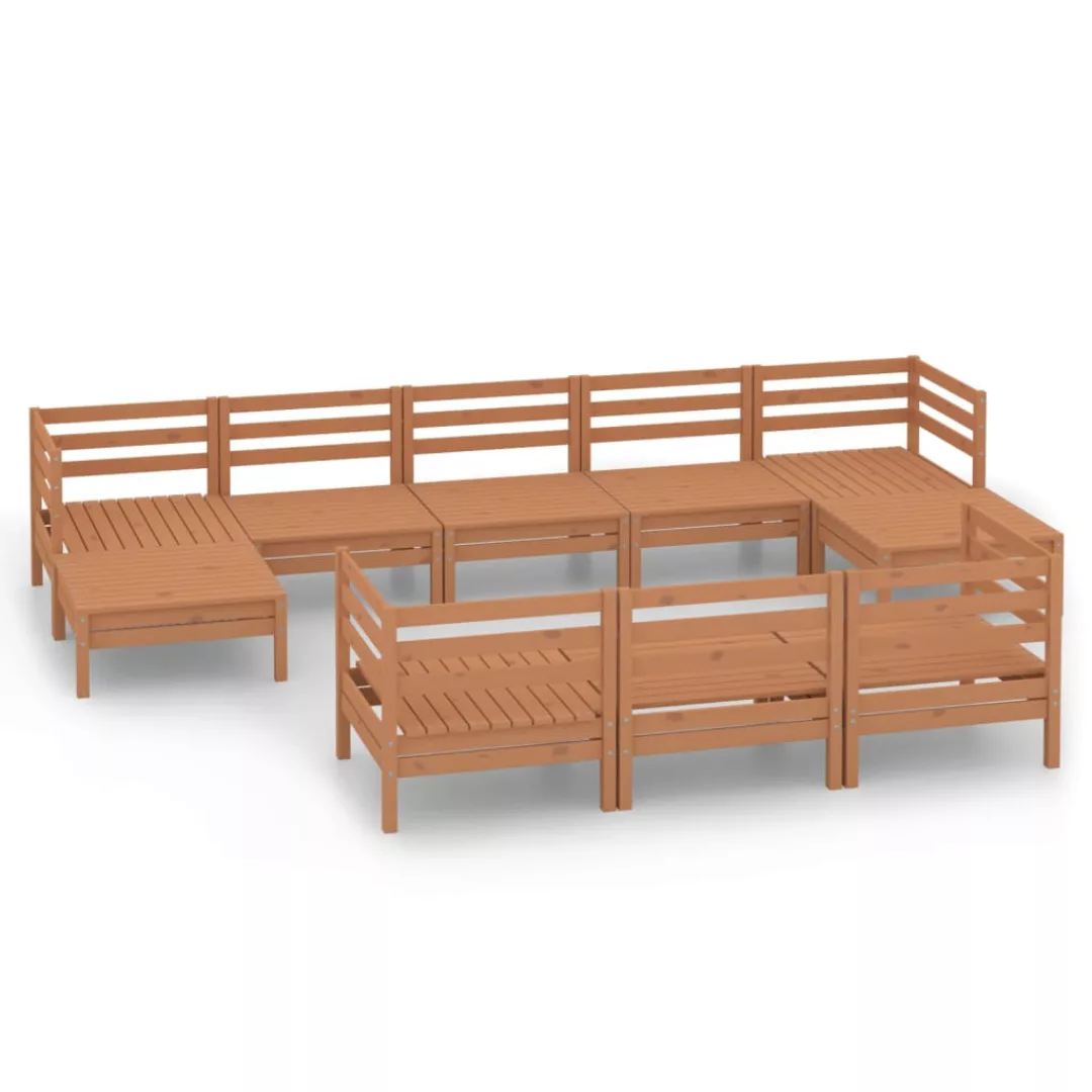 10-tlg. Garten-lounge-set Honigbraun Massivholz Kiefer günstig online kaufen