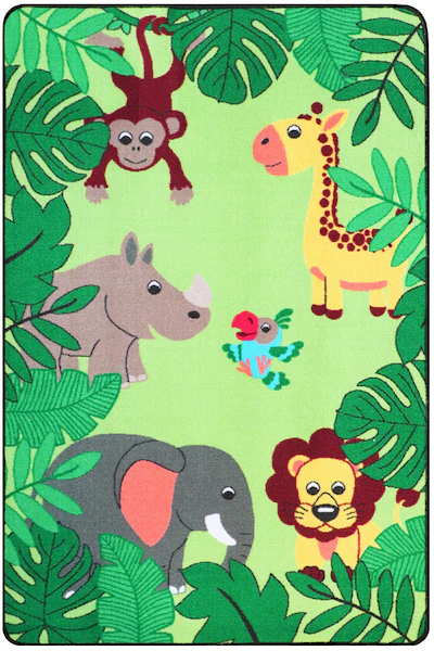 Primaflor-Ideen in Textil Kinderteppich »JUNGLE«, rechteckig, 5 mm Höhe, Mo günstig online kaufen