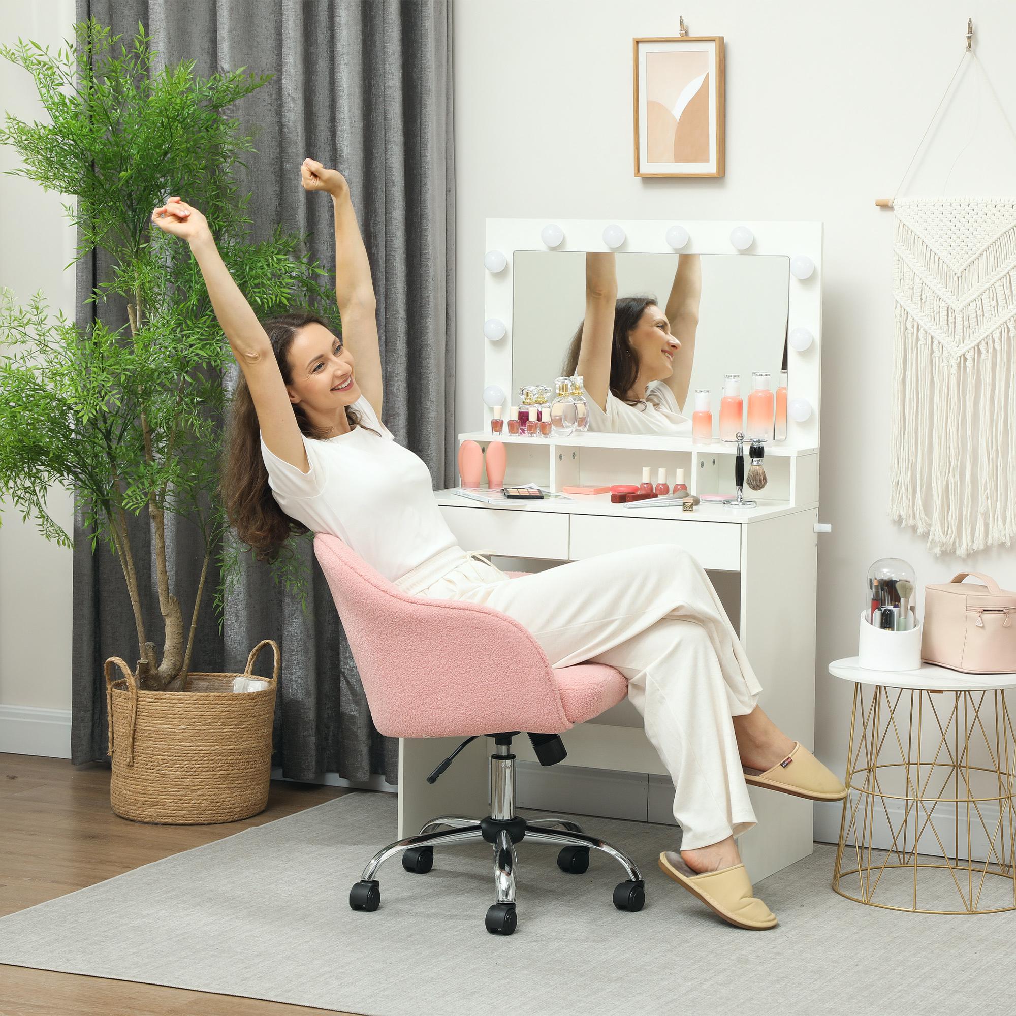 HOMCOM Homeoffice Stuhl, Ergonomisch Schreibtischstuhl Drehstuhl Höhenverst günstig online kaufen