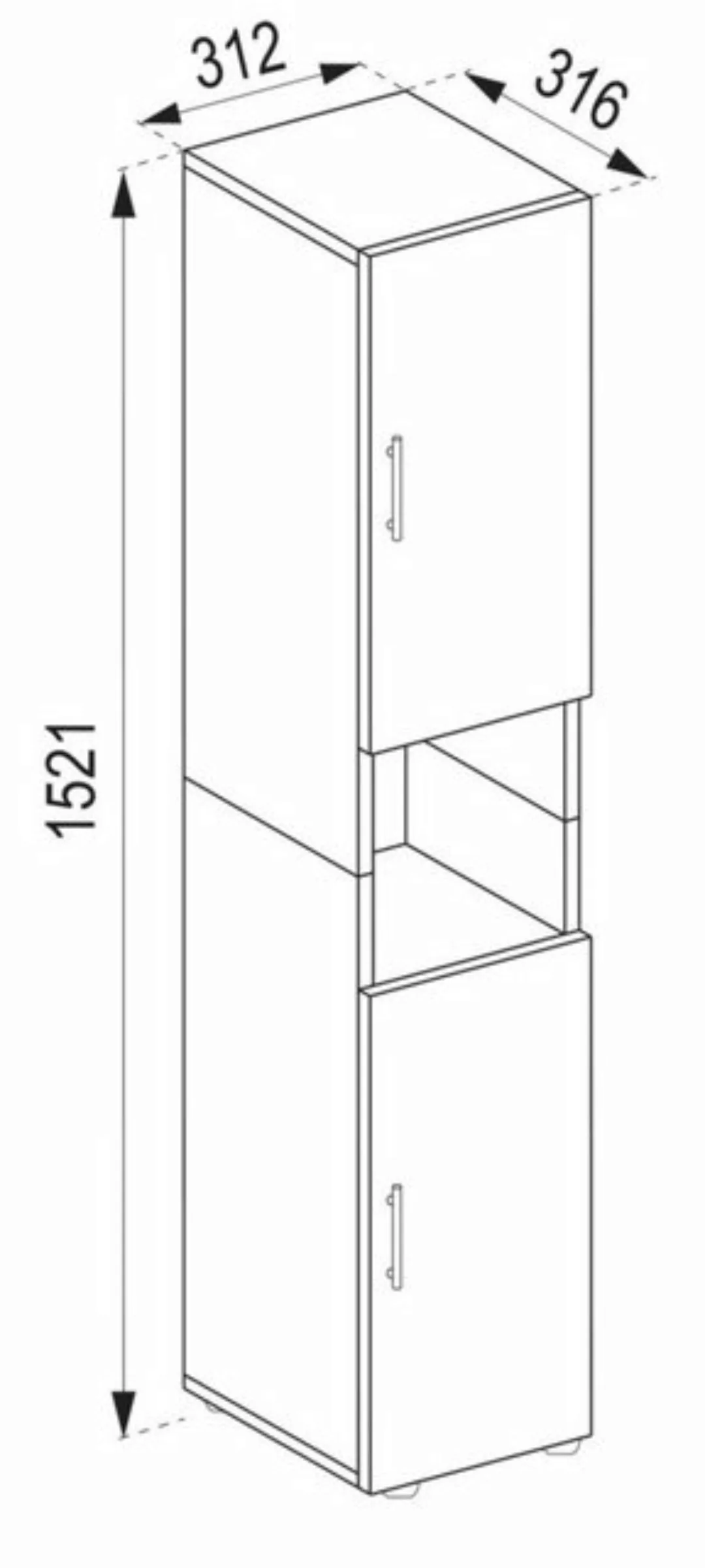 VCM Hochschrank Holz Badmöbel Badschrank Hochschrank Flandu (1-St) günstig online kaufen