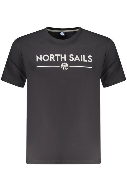 North Sails T-Shirt Schwarzes Herren T-Shirt Kurzarm mit Print und günstig online kaufen