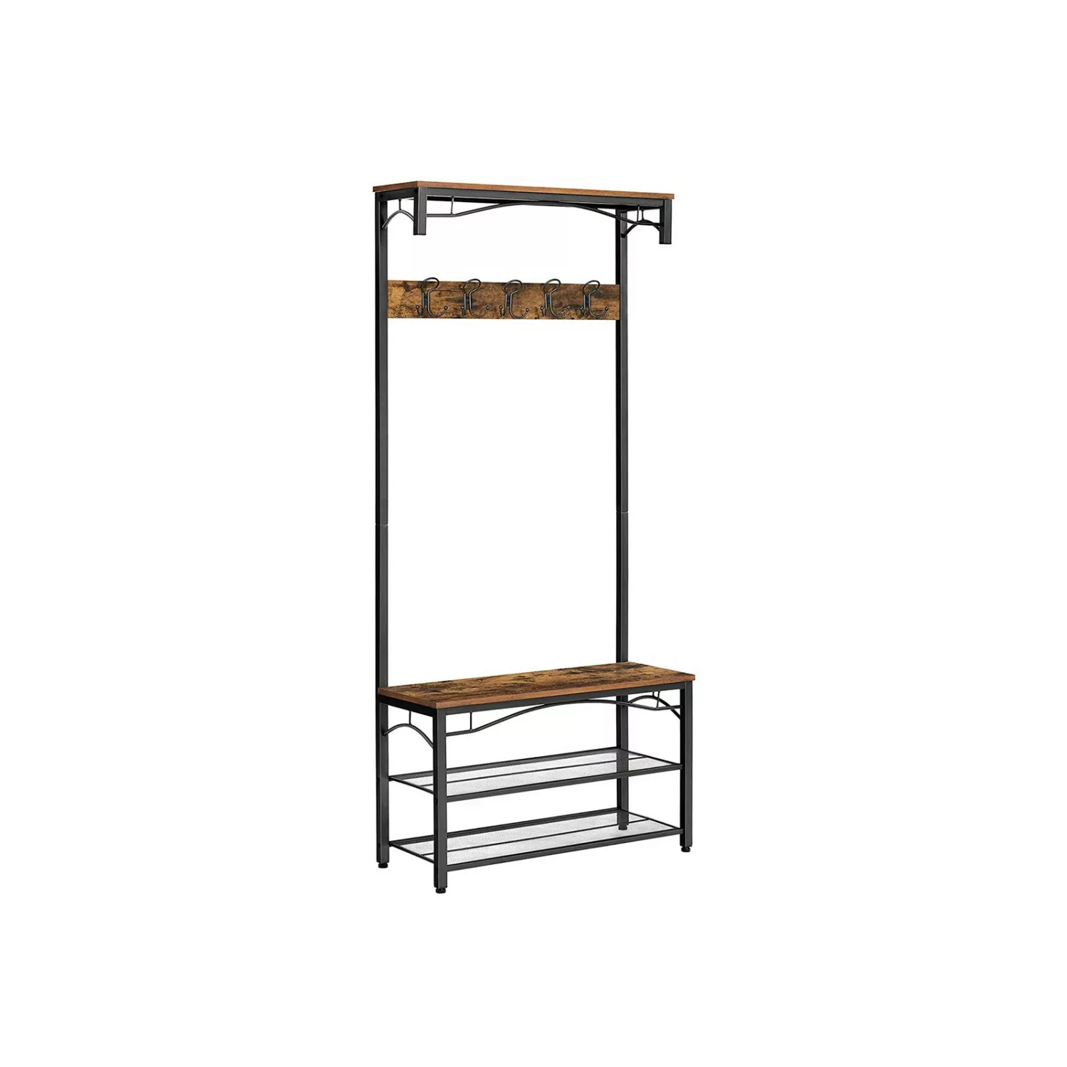 Vasagle Garderobe 32 x 80 x 178,5 cm Braun-Schwarz günstig online kaufen