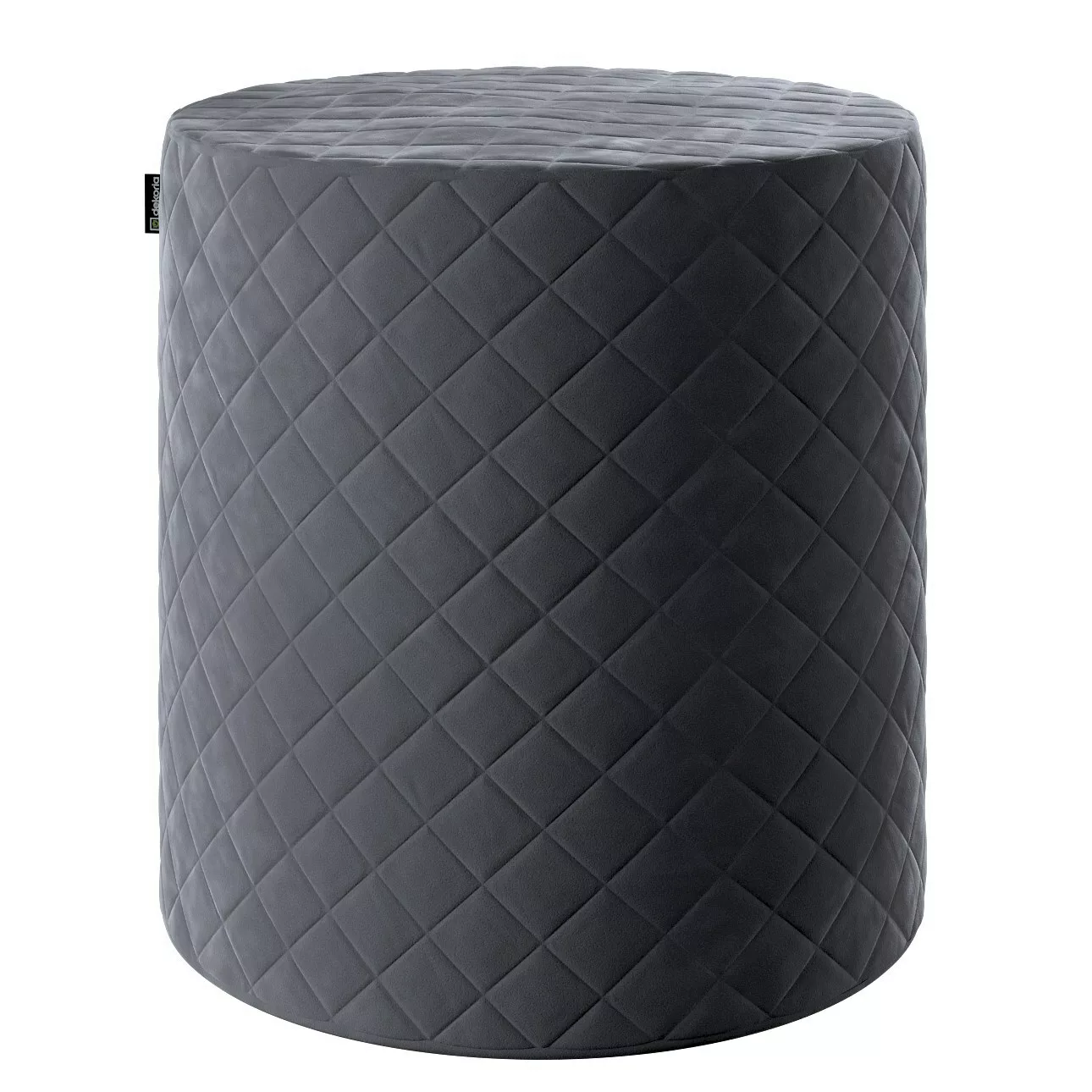 Pouf Barrel gesteppt, anthrazit, ø 40 x 40 cm, Velvet (704-12) günstig online kaufen