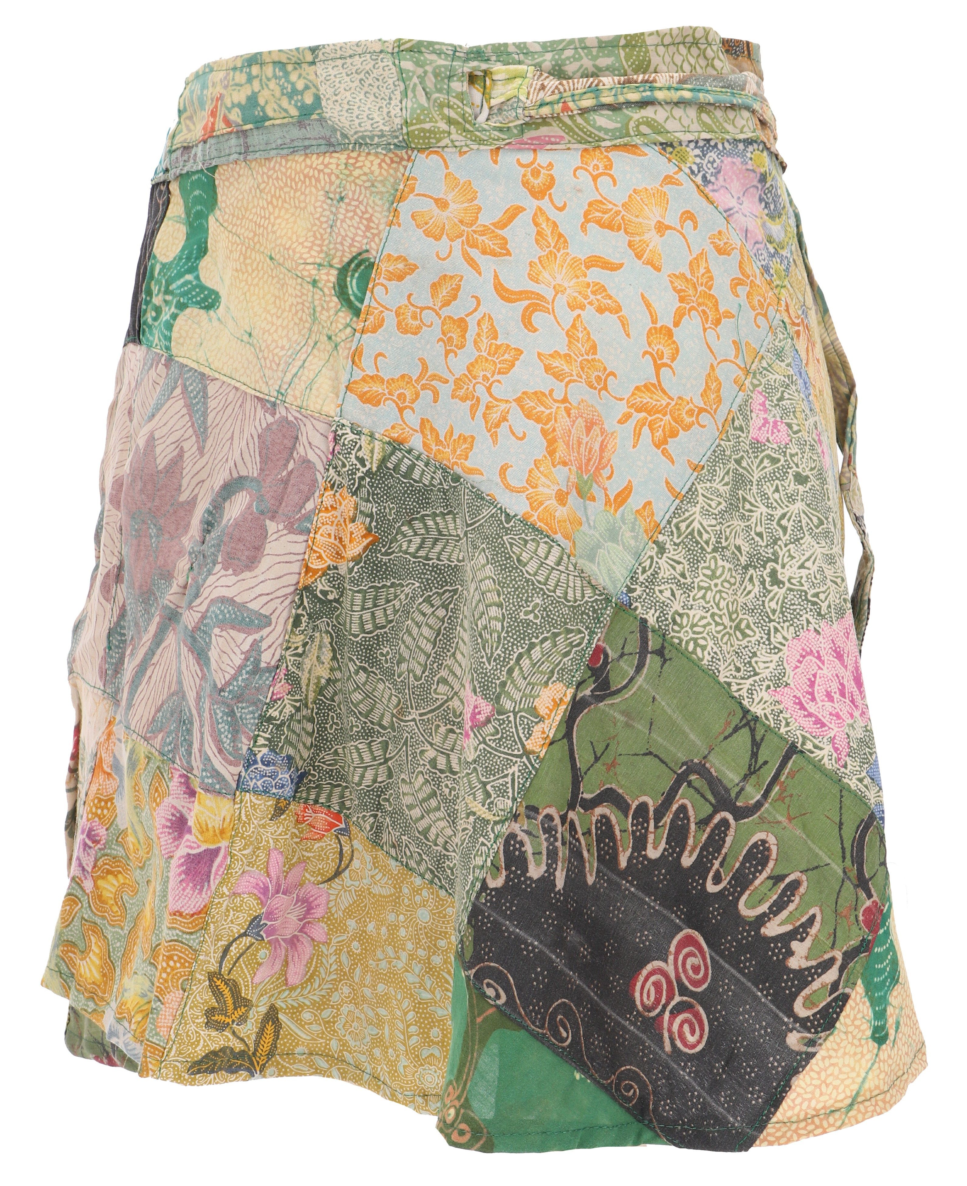 Guru-Shop Minirock Weit schwingender Patchwork Wickelrock,.. günstig online kaufen