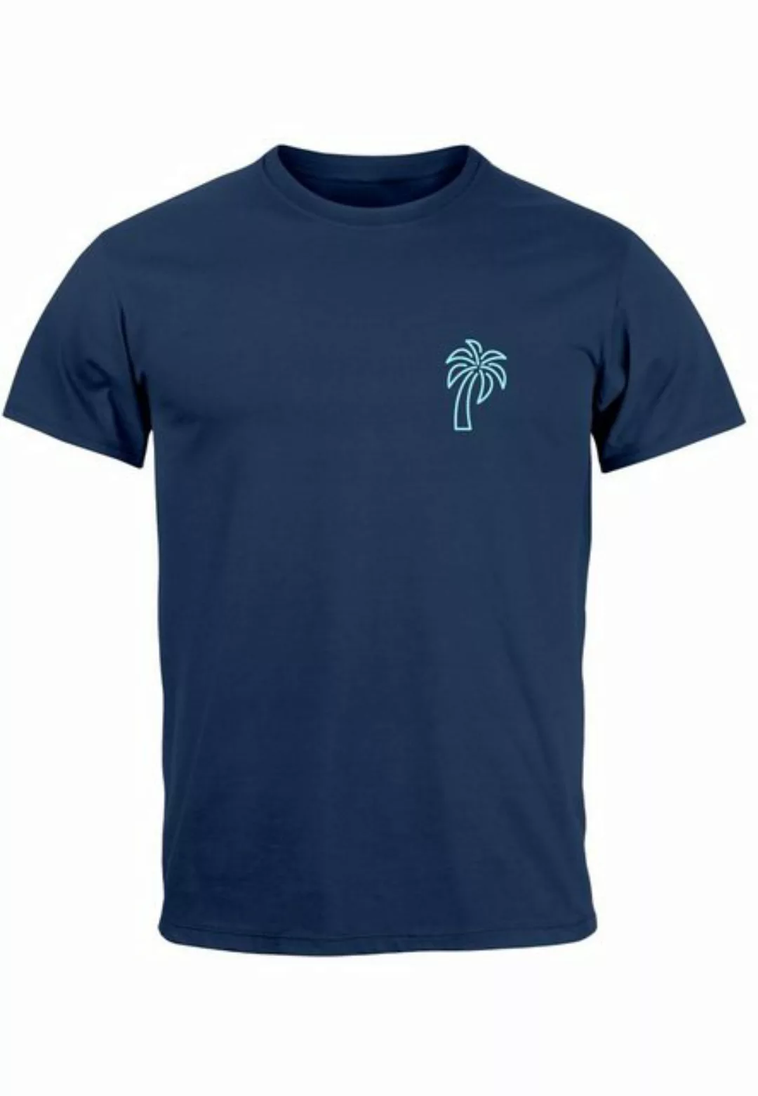 Neverless Print-Shirt Herren T-Shirt Palme Logo Print Sommer Badge Emblem M günstig online kaufen