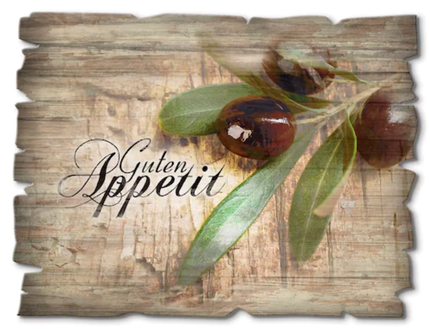 Artland Holzbild "Oliven Guten Appetit", Speisen, (1 St.) günstig online kaufen