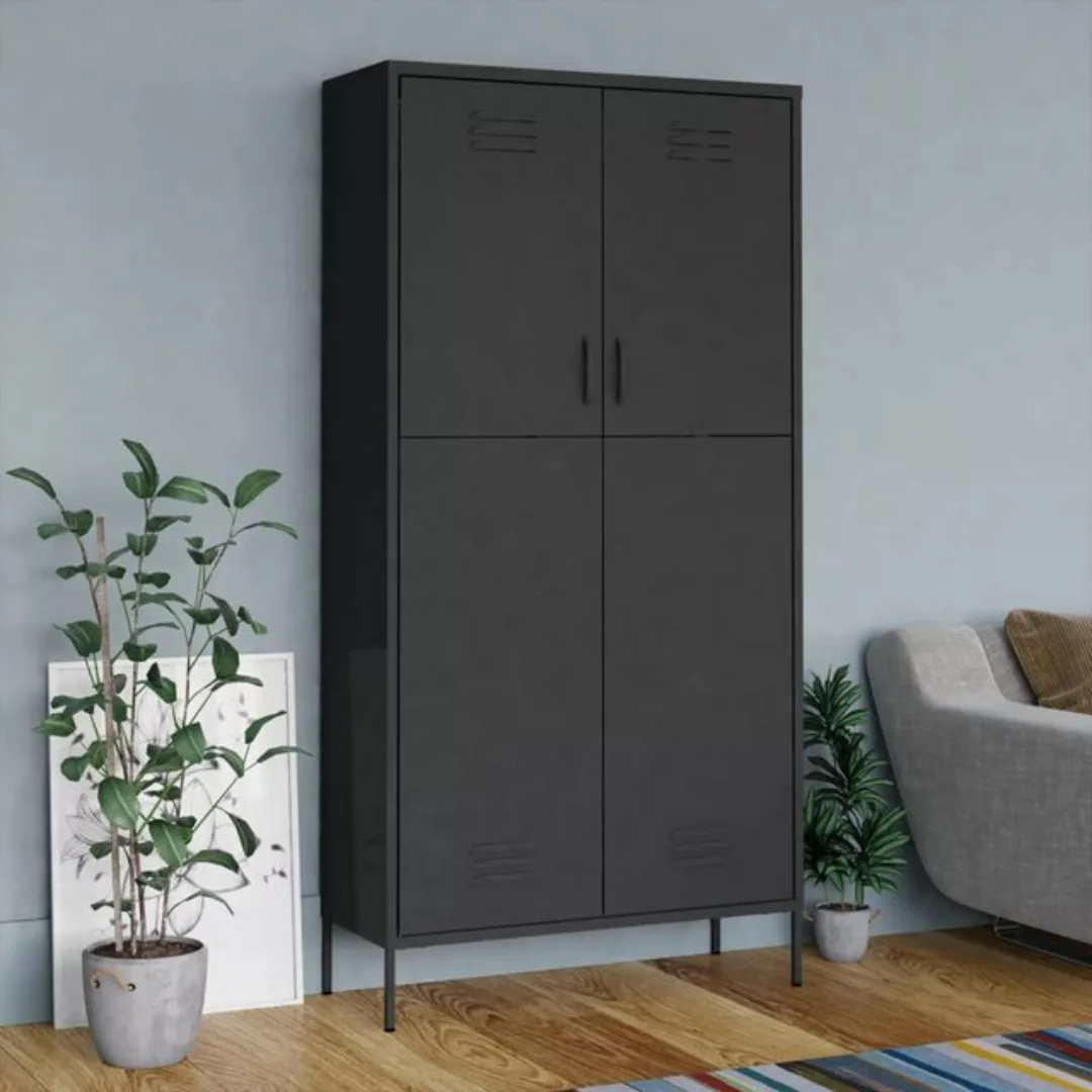 vidaXL Spind Kleiderschrank Spind Anthrazit 90x50x180 cm Stahl günstig online kaufen