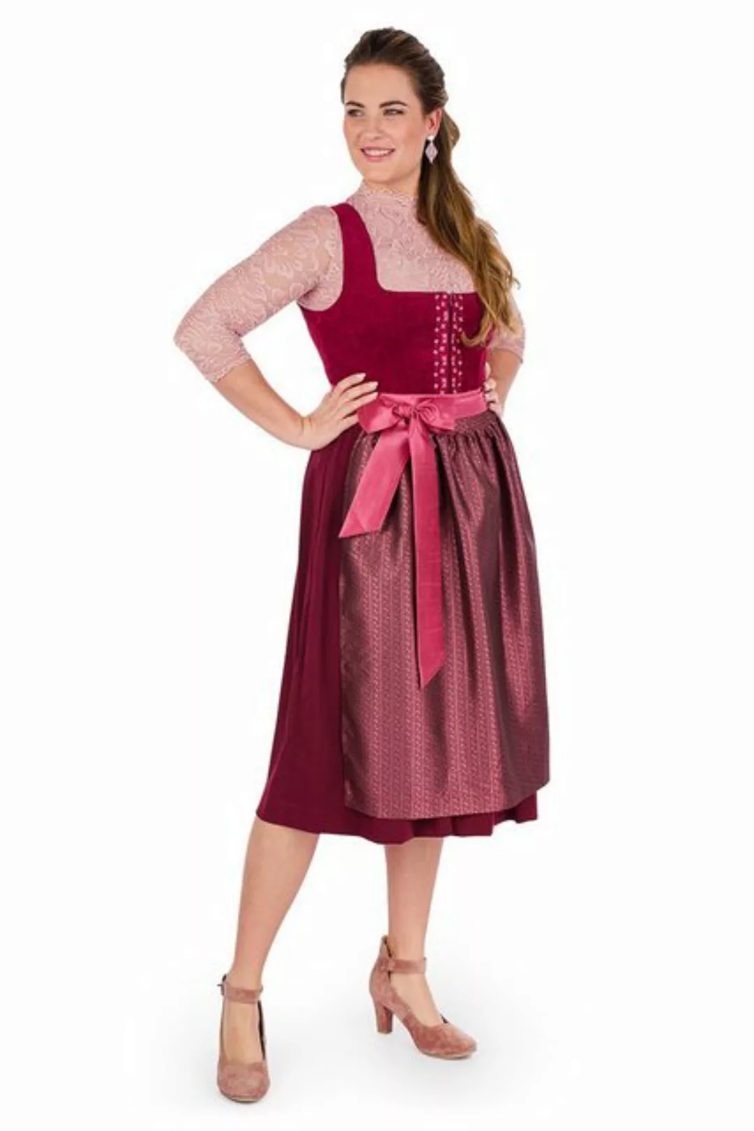 Spieth & Wensky Dirndl Cord Dirndl 2tlg. - ASTRID - weinrot/brombeer günstig online kaufen