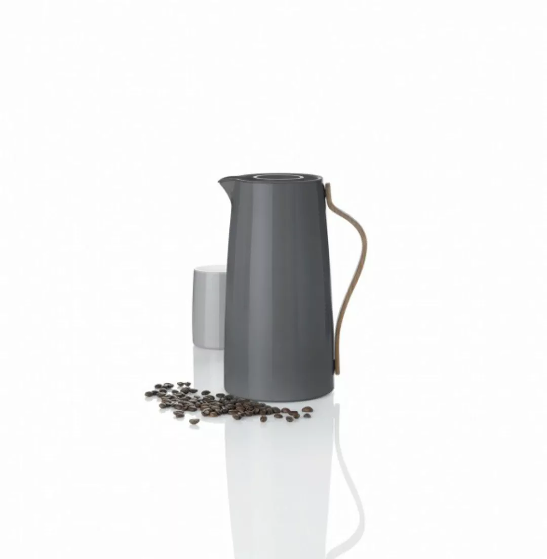 Stelton - Emma Kaffee Isolierkanne 1,2L - dunkelgrau/buche/glänzend/Buchenh günstig online kaufen
