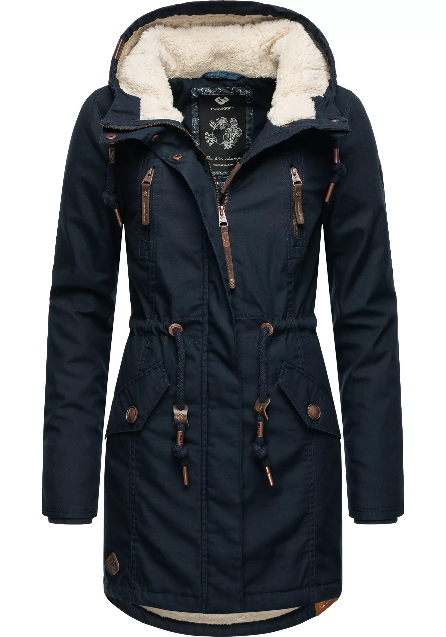 Ragwear Wintermantel "Elsie", stylischer Winterparka mit Kapuze und Teddyfl günstig online kaufen