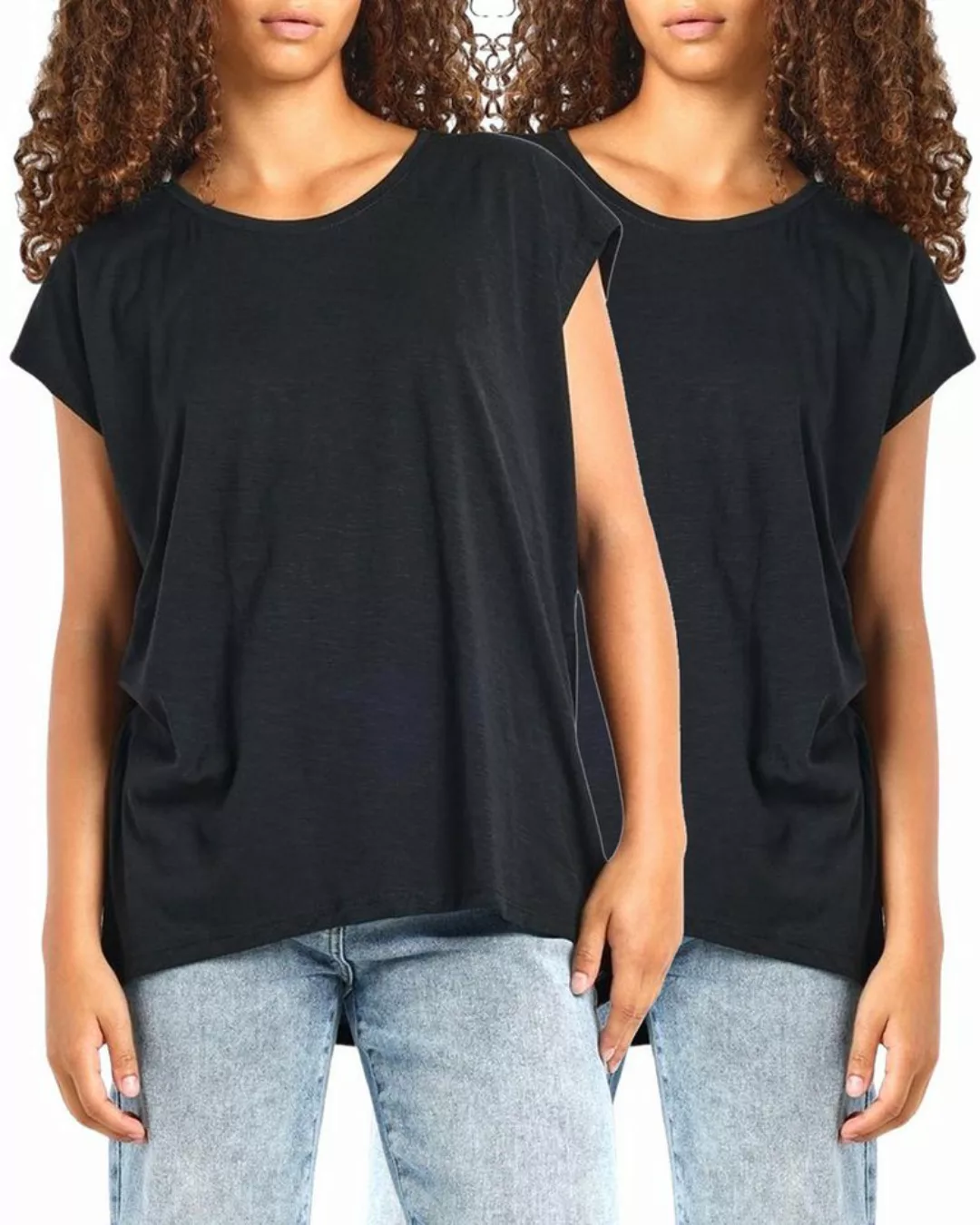 Noisy may T-Shirt (Set, 2er-Pack) Loose Fit Long Shirt im Doppelpack günstig online kaufen