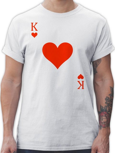 Shirtracer T-Shirt Herz König Spielkarte I King Queen Kartenspiel Karneval günstig online kaufen