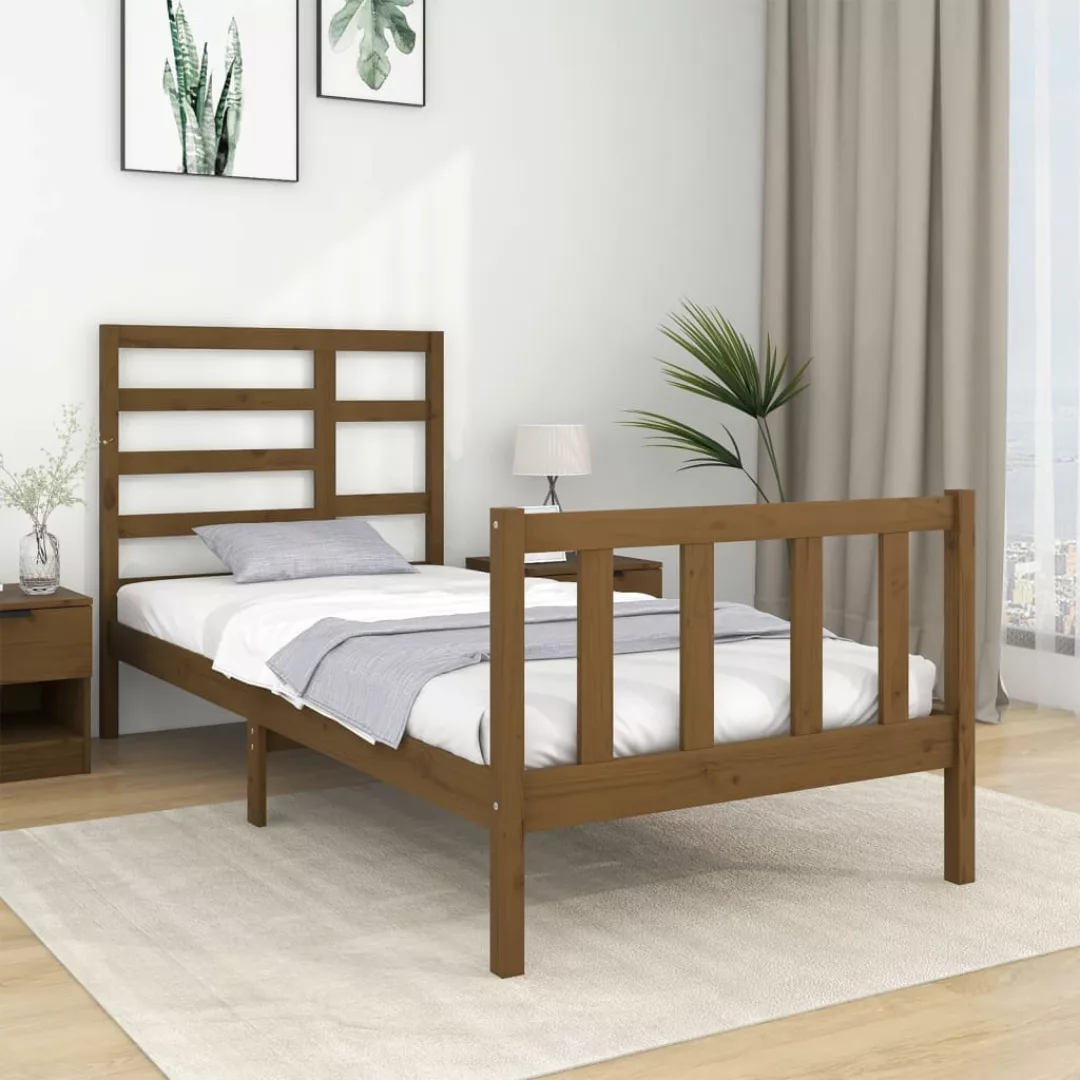 Vidaxl Massivholzbett Honigbraun 90x190 Cm 3ft Single günstig online kaufen