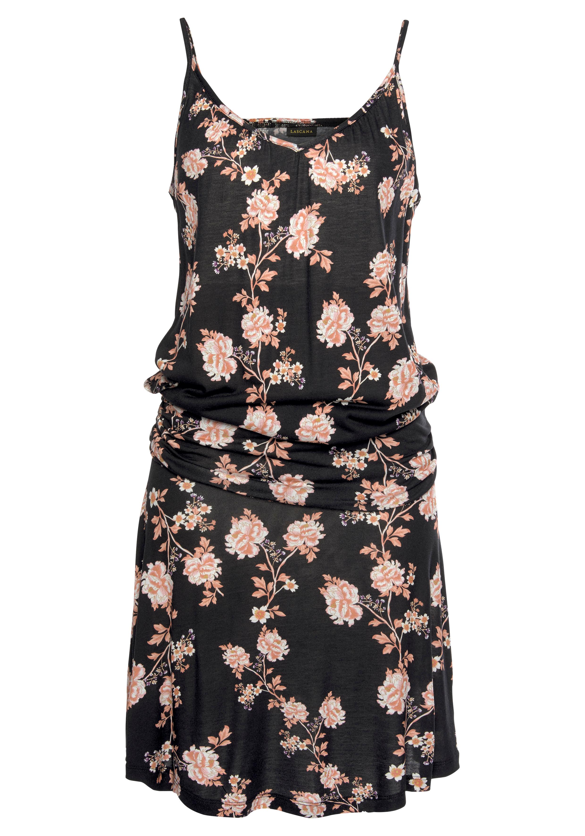 LASCANA Strandkleid mit floralem Alloverdruck, kurzes Sommerkleid, Miniklei günstig online kaufen