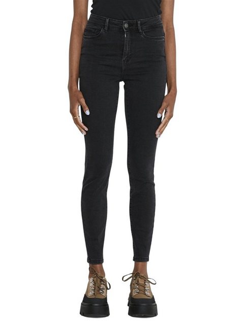 Noisy May Damen Jeans NMAGNES HW ANK JEANS VI125BW Skinny Fit Schwarz - Bla günstig online kaufen