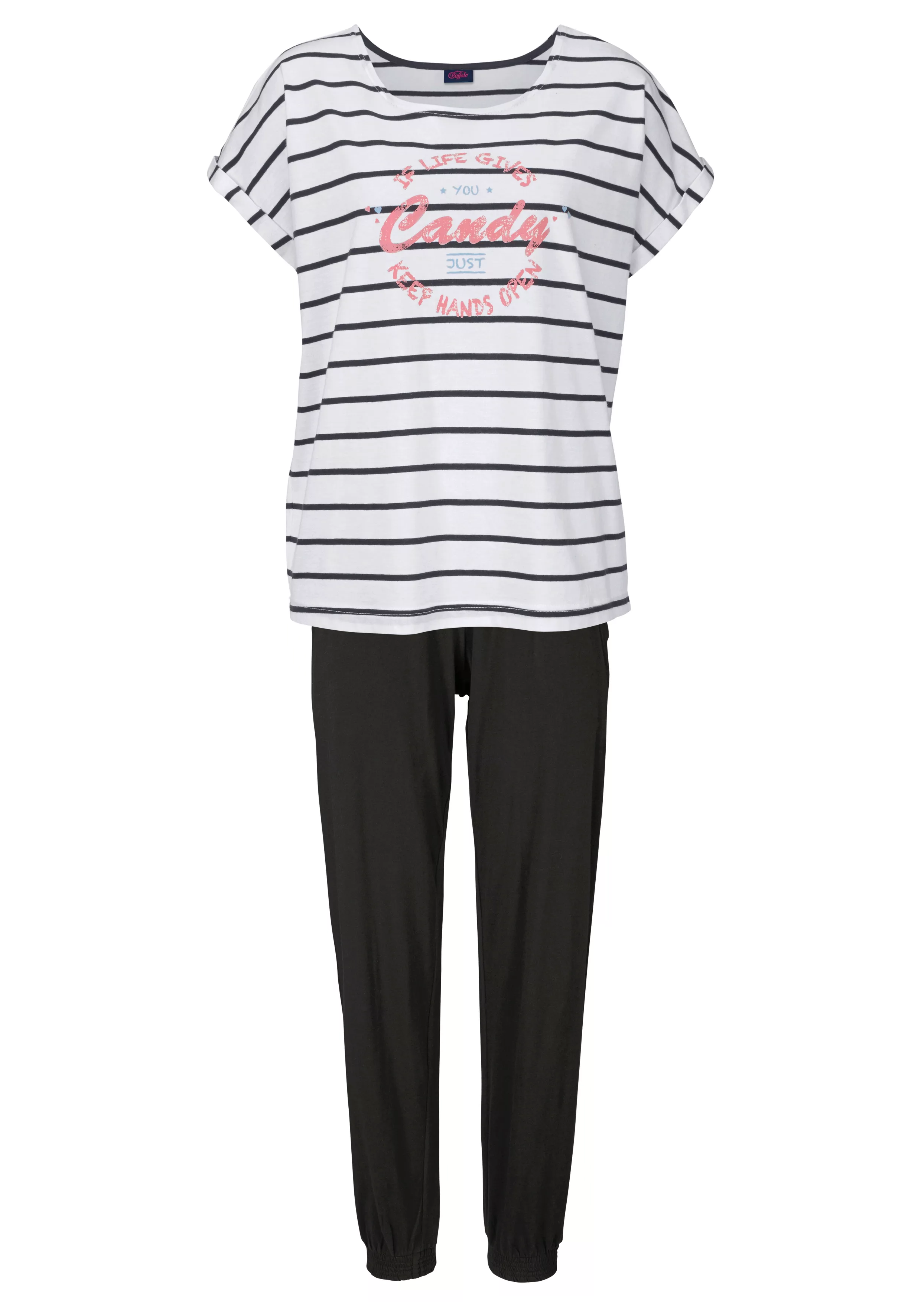 Buffalo Pyjama, (2 tlg.), im Streifenlook mit farbigem Frontprint günstig online kaufen