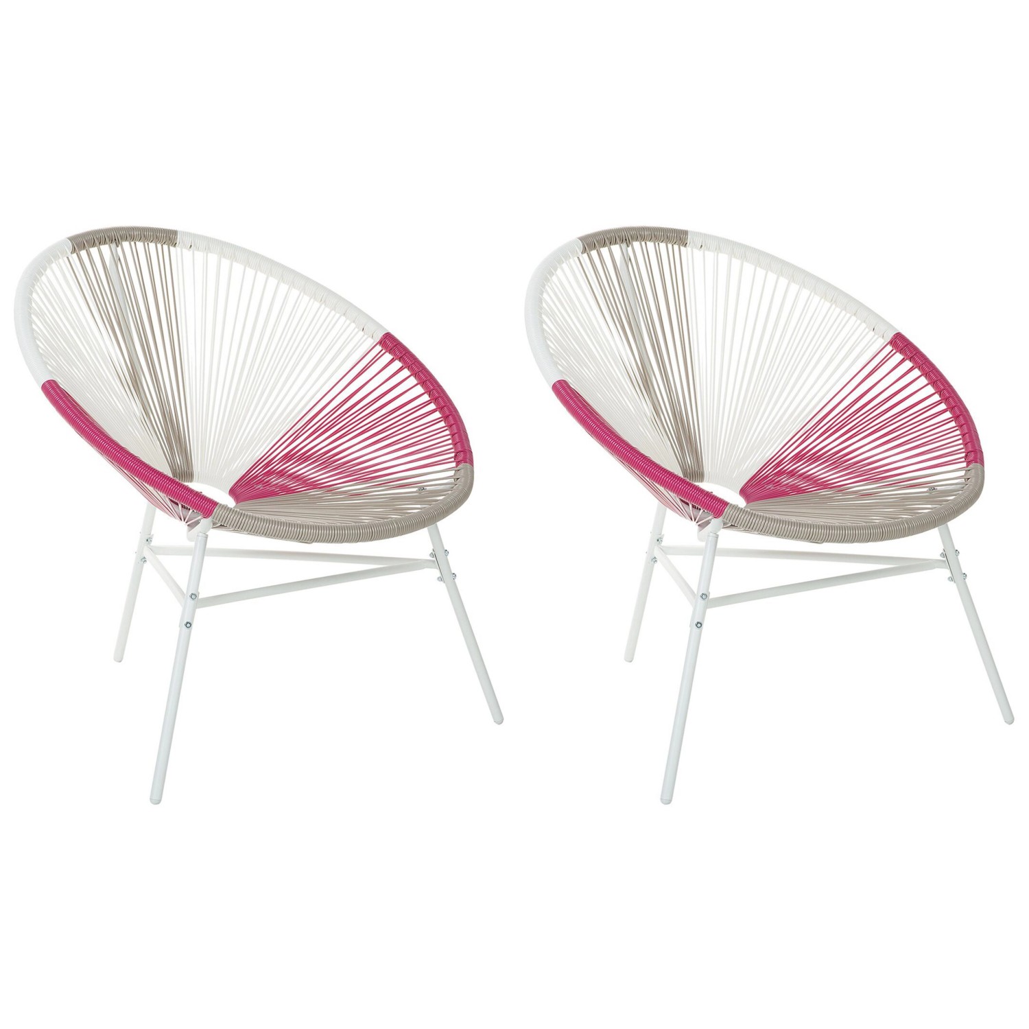 Beliani Cocktailsessel Bunt Weiss Beige Rosa 76x76x85 günstig online kaufen