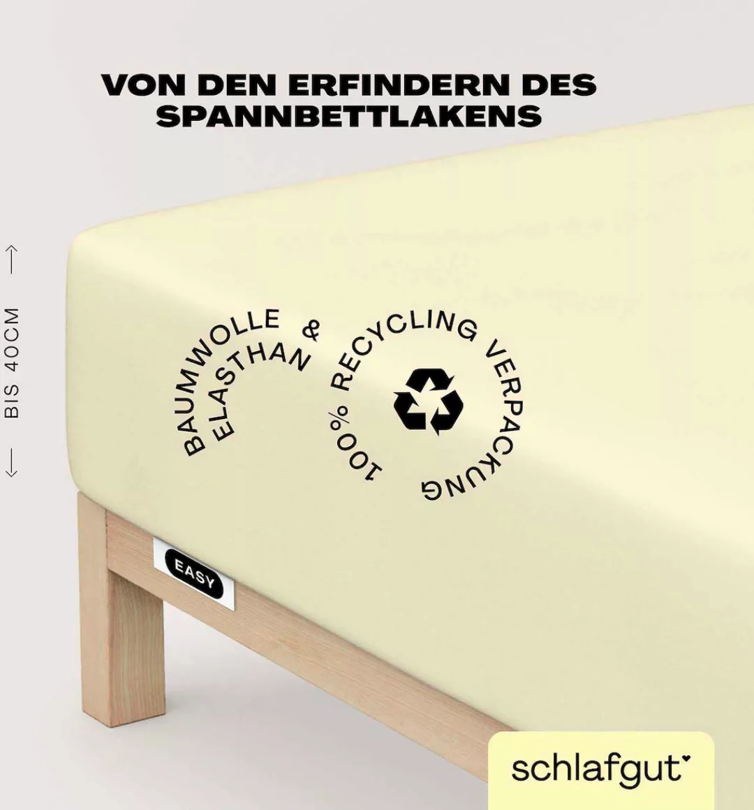 Schlafgut Spannbettlaken »EASY Jersey Elasthan Boxspring«, MADE IN GREEN by günstig online kaufen