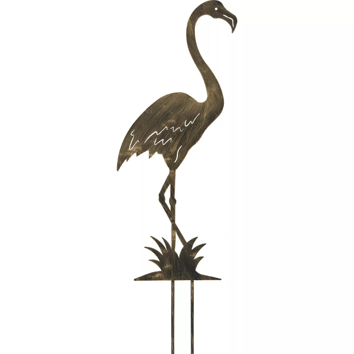Gartenstecker Flamingo 90 cm Gold günstig online kaufen