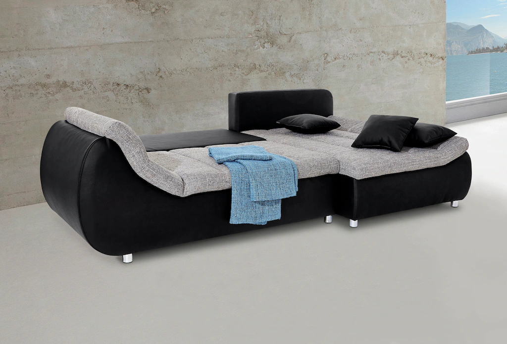 INOSIGN Ecksofa "Imola elegant und bequem, aktuelle Steppung im Sitz, L-For günstig online kaufen