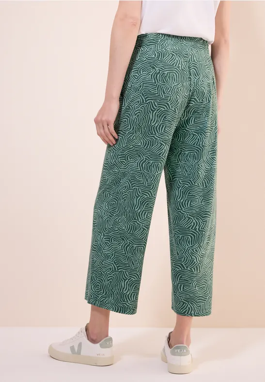 Gemusterte Wide Leg Hose günstig online kaufen