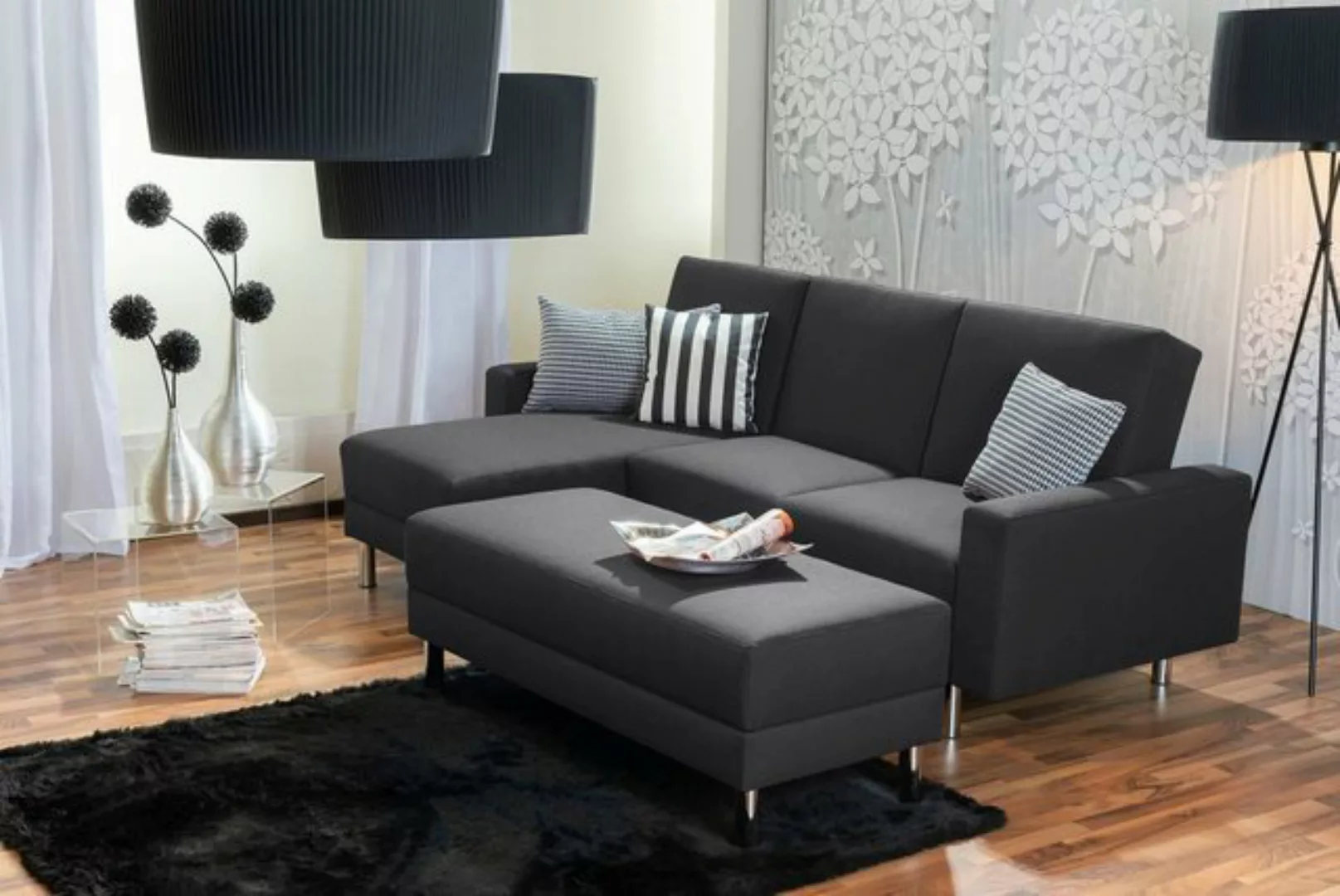 Max Winzer® Loungesofa Just Fashion Funktionssofa Flachgewebe graphit, 1 St günstig online kaufen