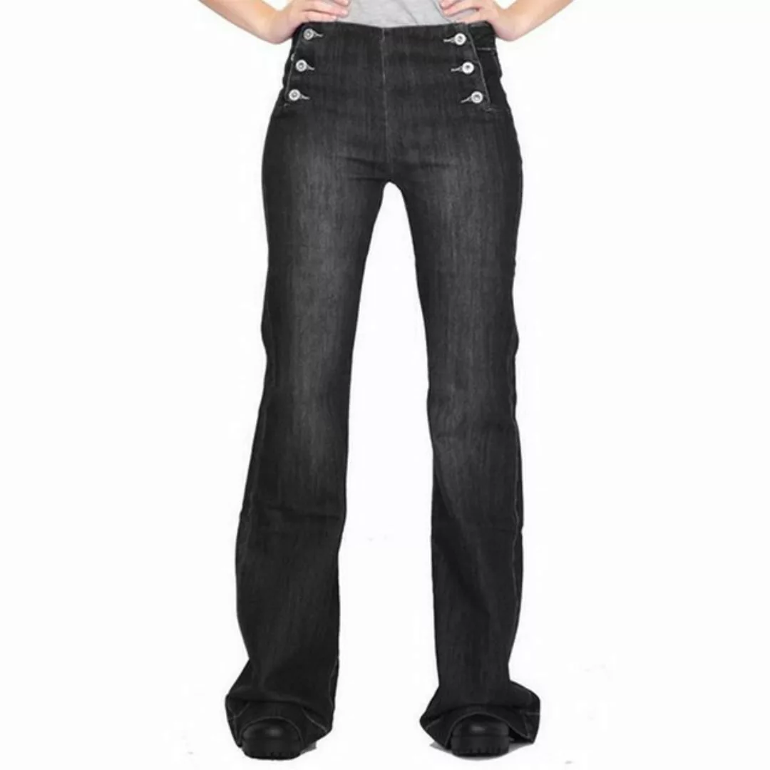 RUZU UG Stretch-Jeans Damenjeans Skinny Vintage Jeans Slim-Fit-Schlaghose S günstig online kaufen