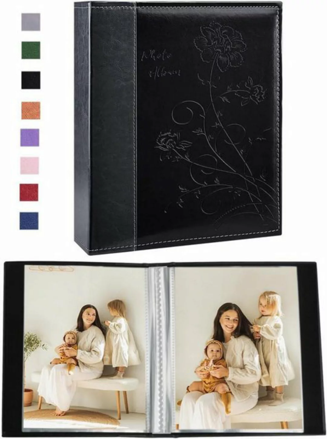 LuxusKollektion Einsteck-Fotoalbum Kleines Fotoalbum 10x15 2-Pakete Schwarz günstig online kaufen